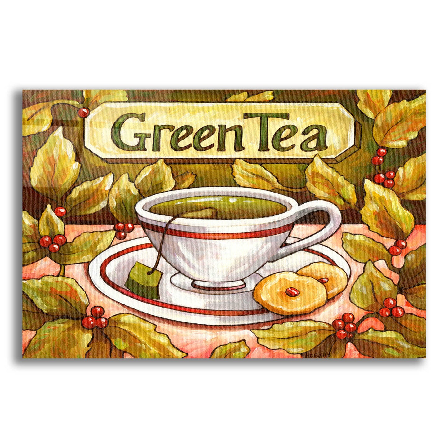 Epic Art 'Tea Time Green Tea' by Cathy Horvath-Buchanan, Acrylic Glass Wall Art