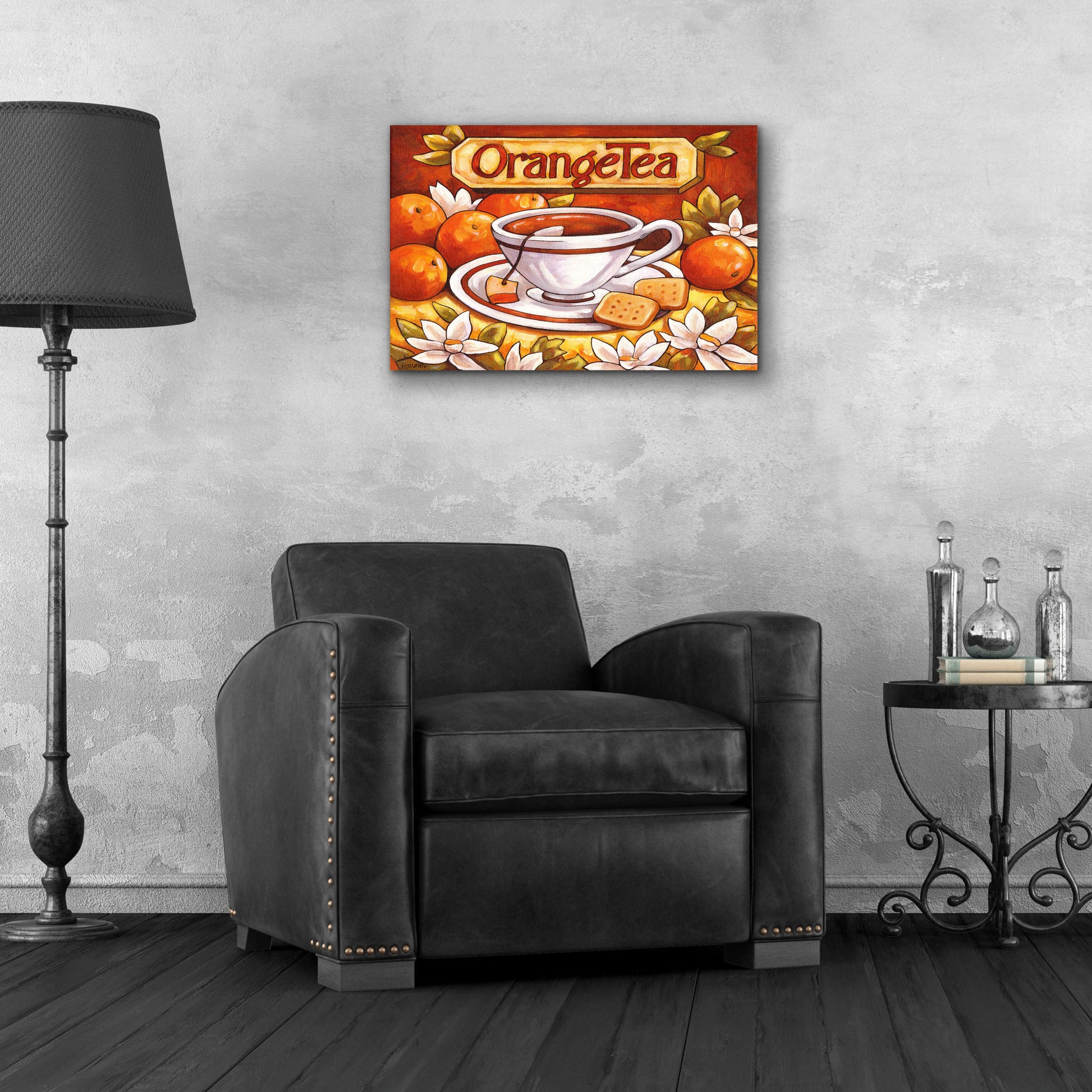 Epic Art 'Tea Time Orange Tea' by Cathy Horvath-Buchanan, Acrylic Glass Wall Art,24x16