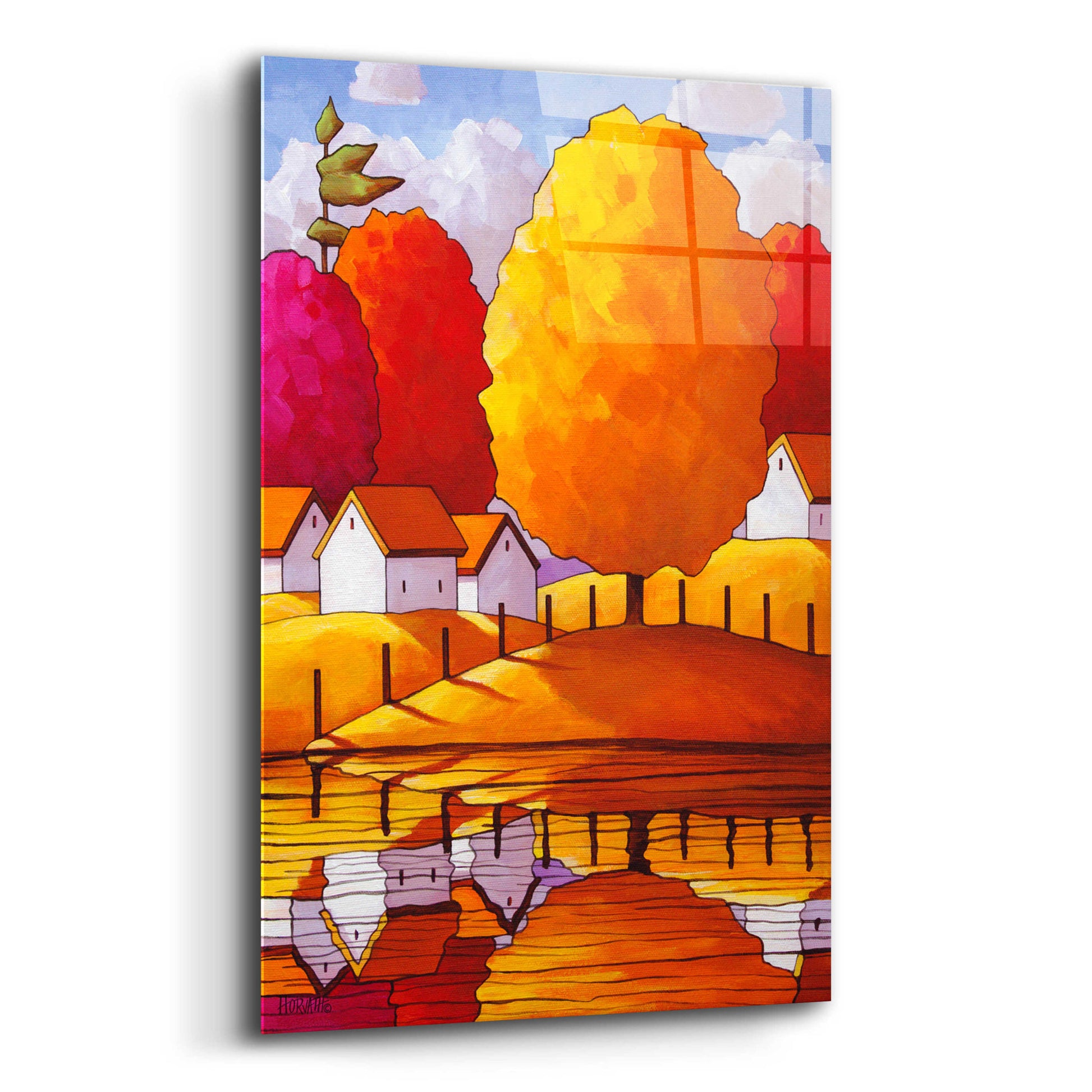 Epic Art 'Golden Country Fall' by Cathy Horvath-Buchanan, Acrylic Glass Wall Art,12x16