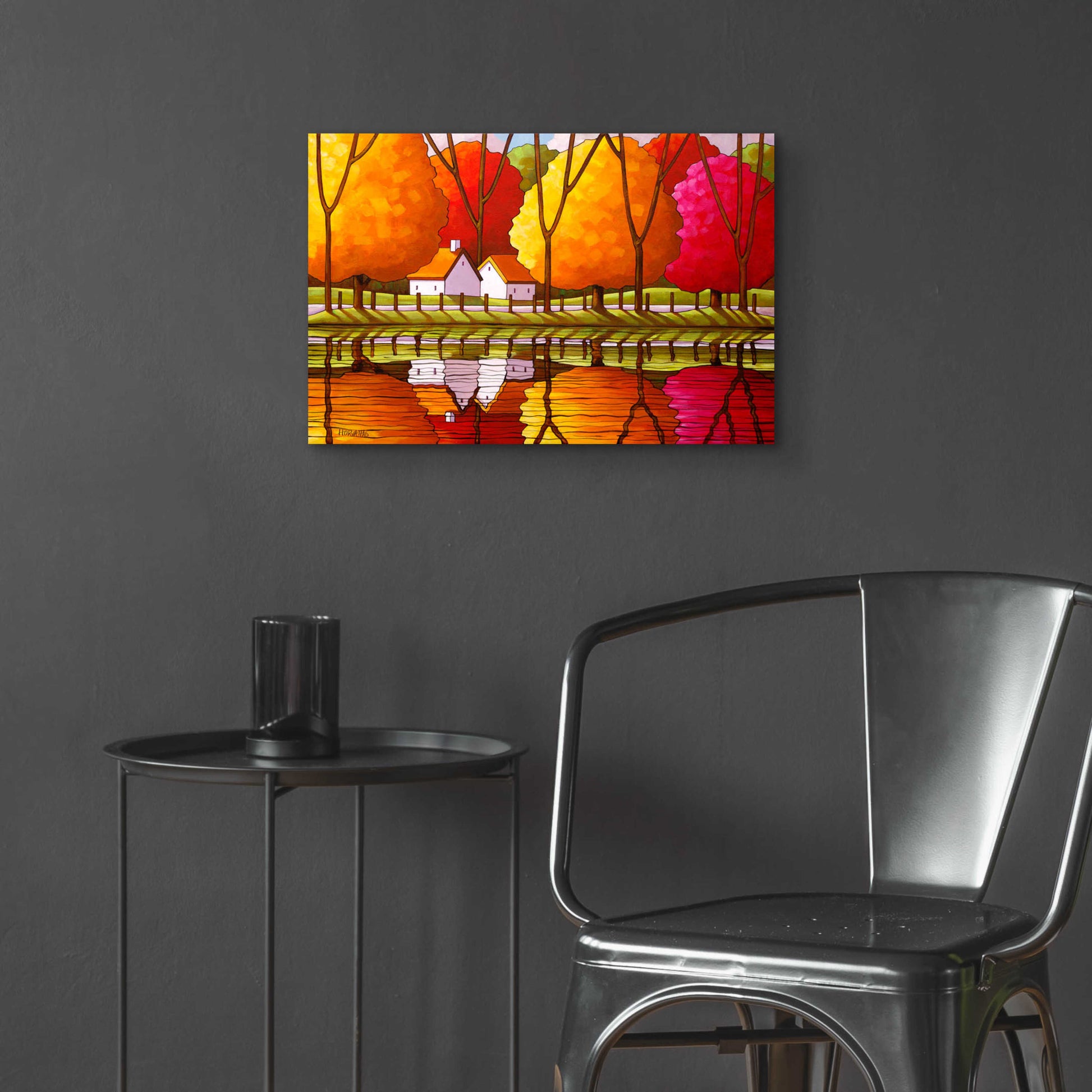 Epic Art 'Roadway Fall Reflection' by Cathy Horvath-Buchanan, Acrylic Glass Wall Art,24x16