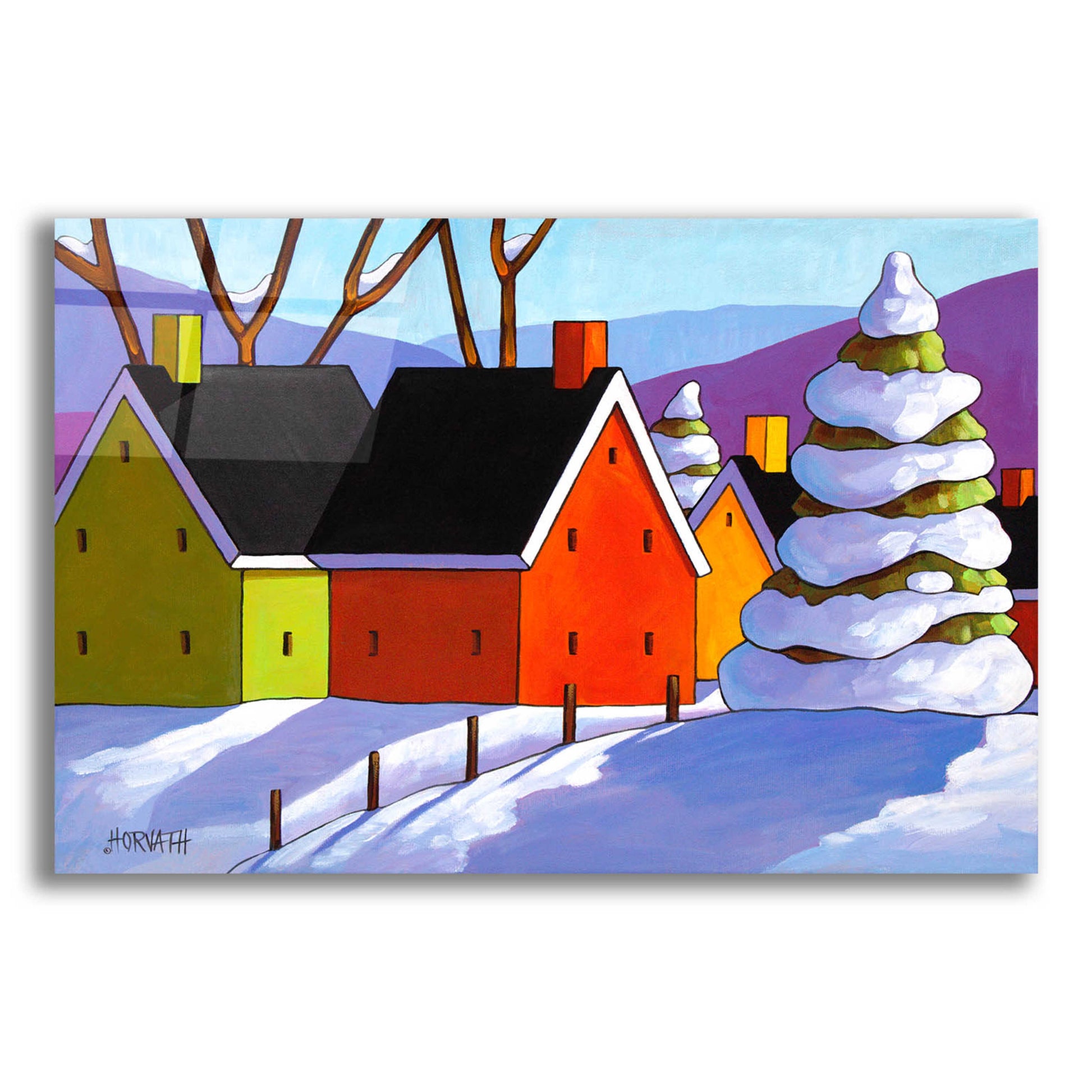 Epic Art 'Snowy Day Shadows' by Cathy Horvath-Buchanan, Acrylic Glass Wall Art,24x16