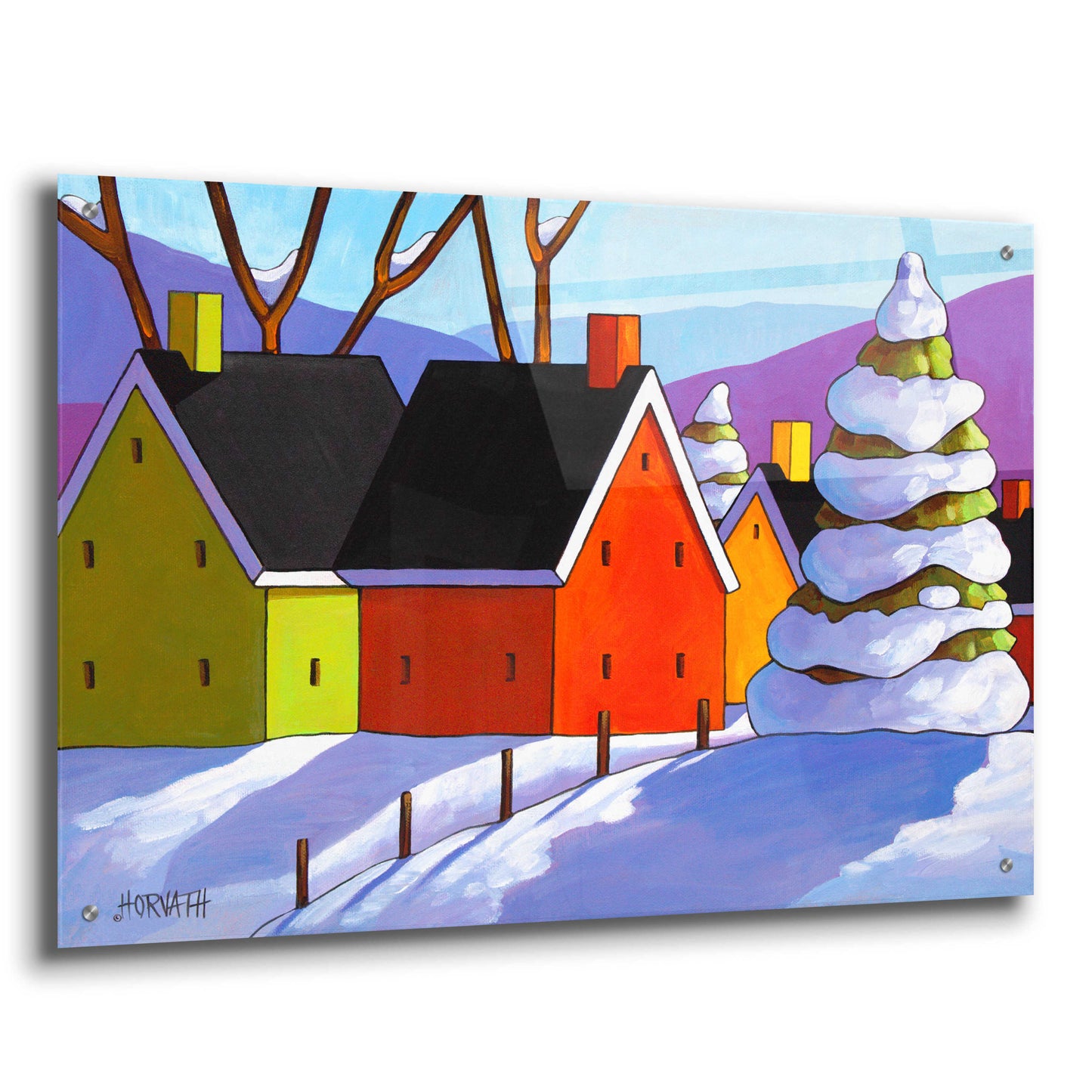 Epic Art 'Snowy Day Shadows' by Cathy Horvath-Buchanan, Acrylic Glass Wall Art,36x24