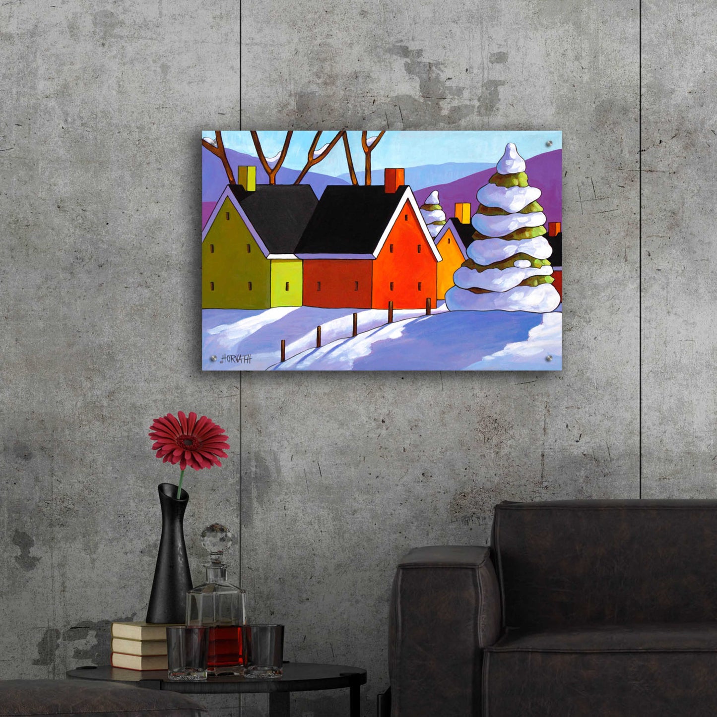 Epic Art 'Snowy Day Shadows' by Cathy Horvath-Buchanan, Acrylic Glass Wall Art,36x24