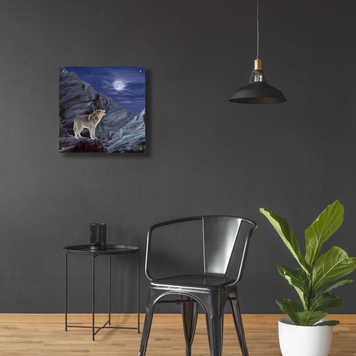 Wolf Moon by Chris Dobrowolski - 24x24 acrylic wall art in a room