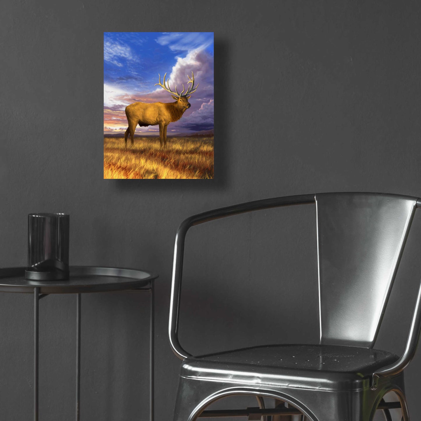 Epic Art 'Elk at Sunset' by Chris Dobrowolski, Acrylic Glass Wall Art,12x16