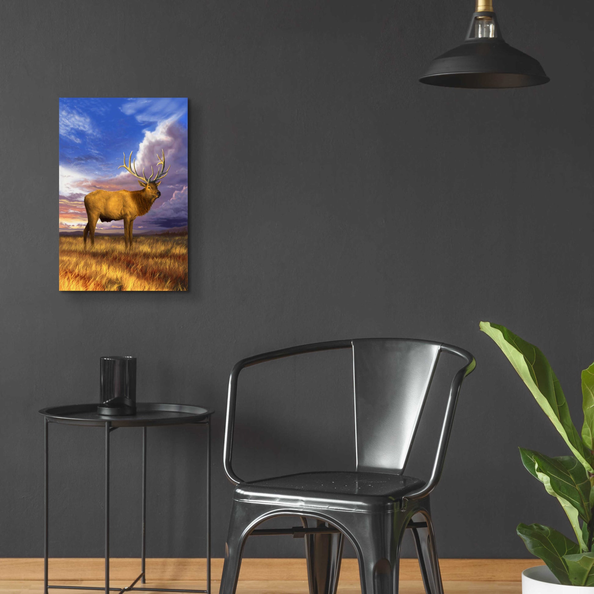 Epic Art 'Elk at Sunset' by Chris Dobrowolski, Acrylic Glass Wall Art,16x24