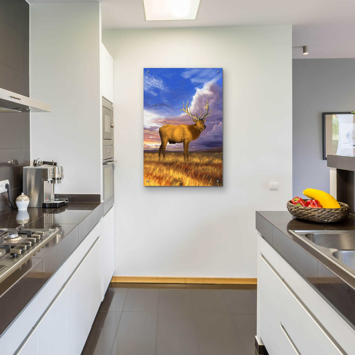 Elk at Sunset by Chris Dobrowolski - 24x36 acrylic wall art in a room