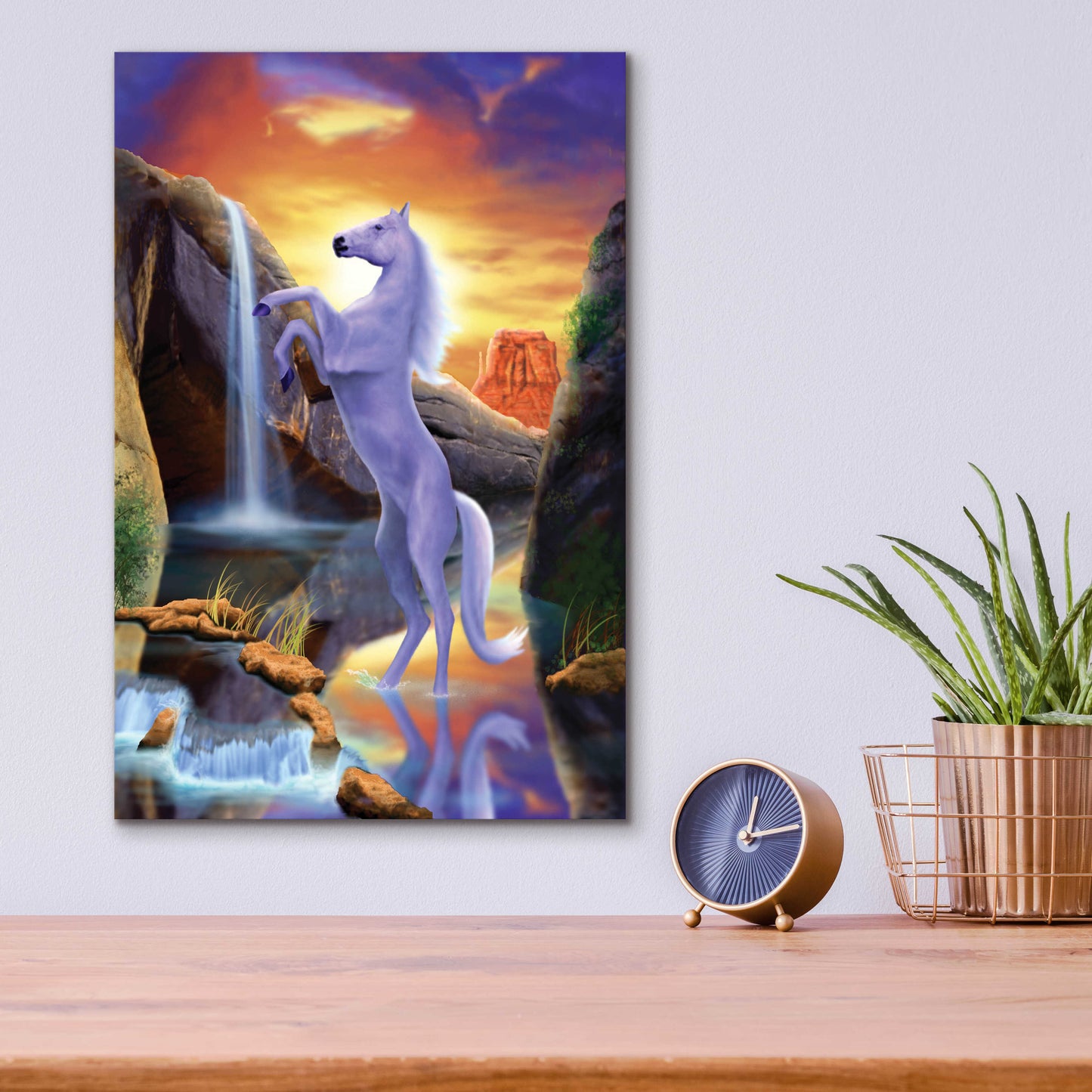 Epic Art 'Desert Horse' by Chris Dobrowolski, Acrylic Glass Wall Art,12x16