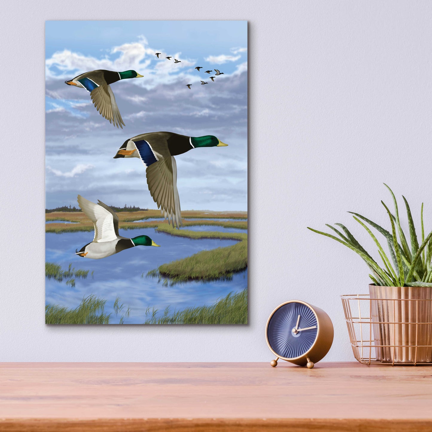 Epic Art 'Salt Marsh Mallards' by Chris Dobrowolski, Acrylic Glass Wall Art,12x16