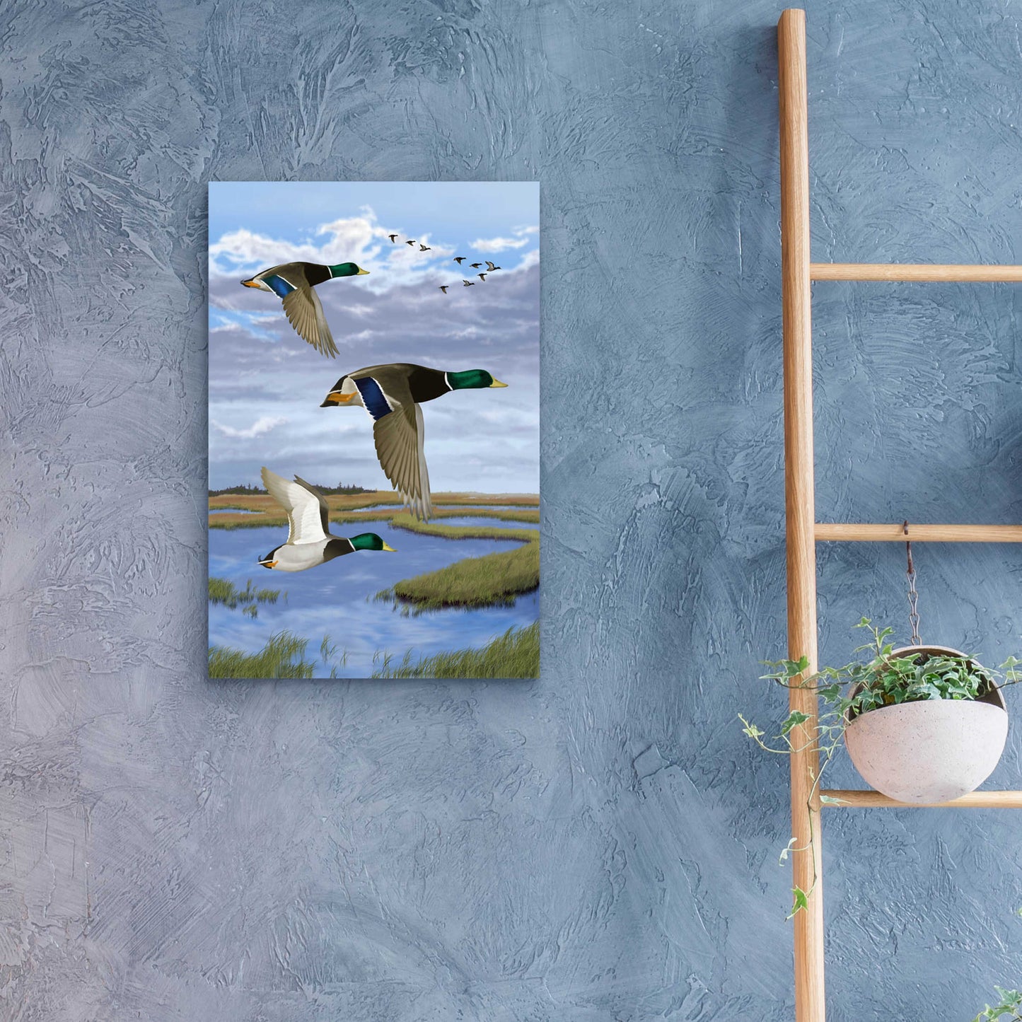 Epic Art 'Salt Marsh Mallards' by Chris Dobrowolski, Acrylic Glass Wall Art,16x24