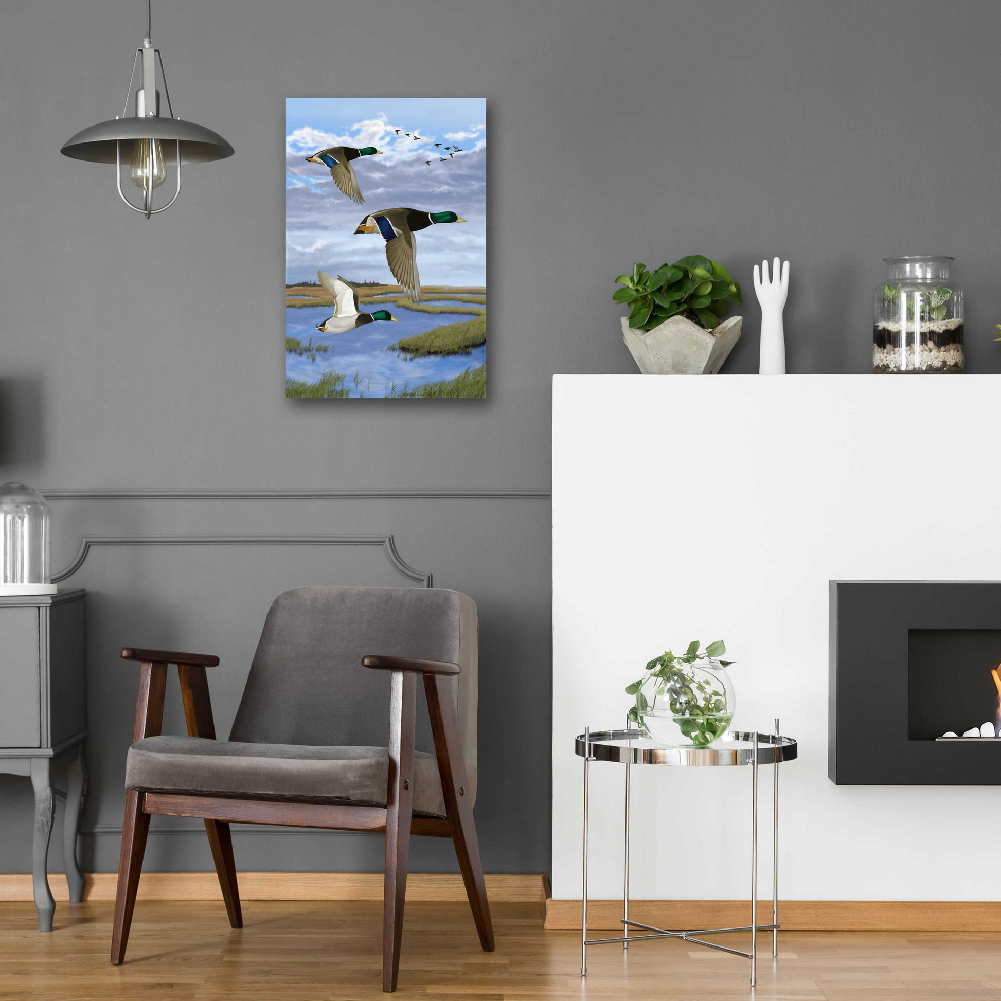 Epic Art 'Salt Marsh Mallards' by Chris Dobrowolski, Acrylic Glass Wall Art,16x24