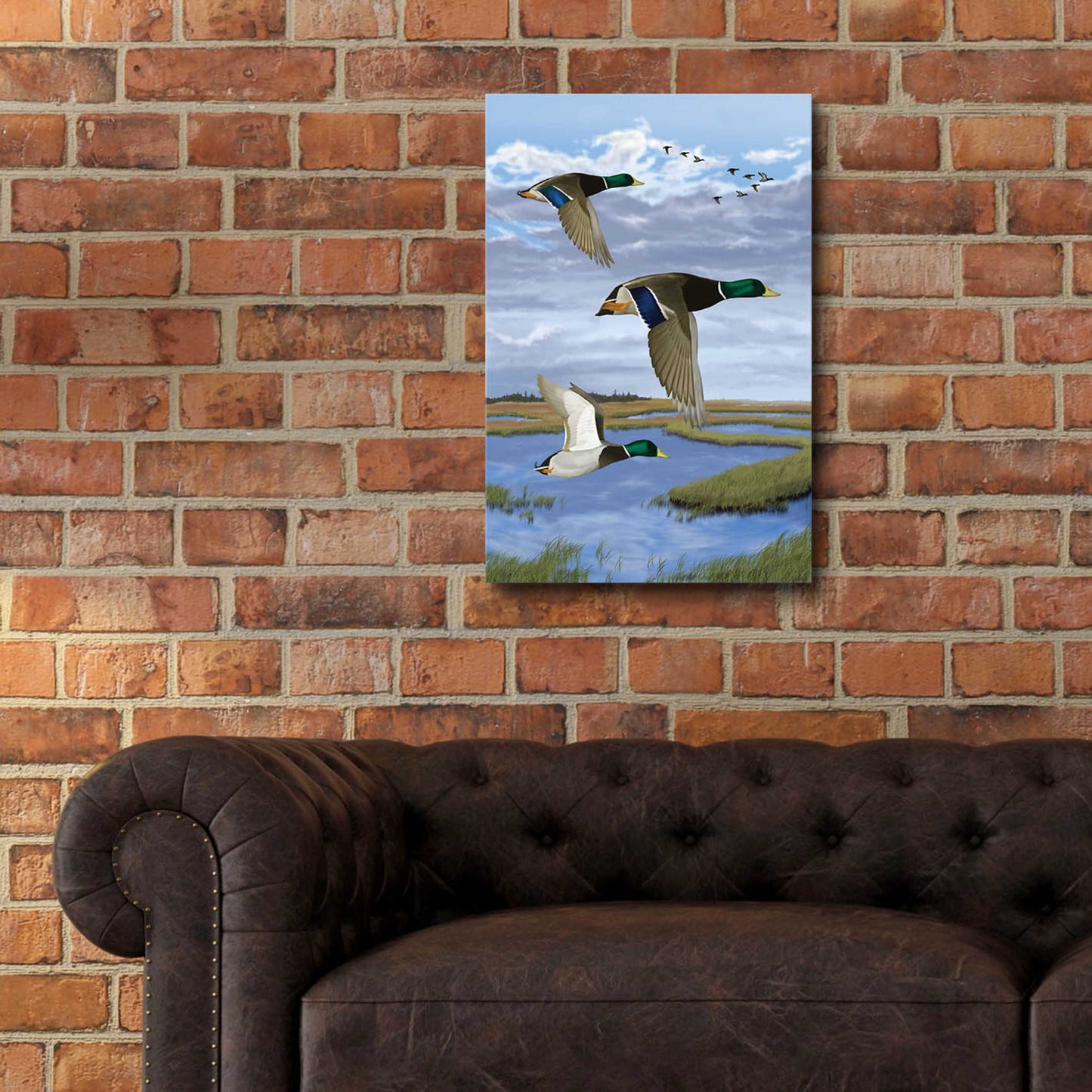 Epic Art 'Salt Marsh Mallards' by Chris Dobrowolski, Acrylic Glass Wall Art,16x24