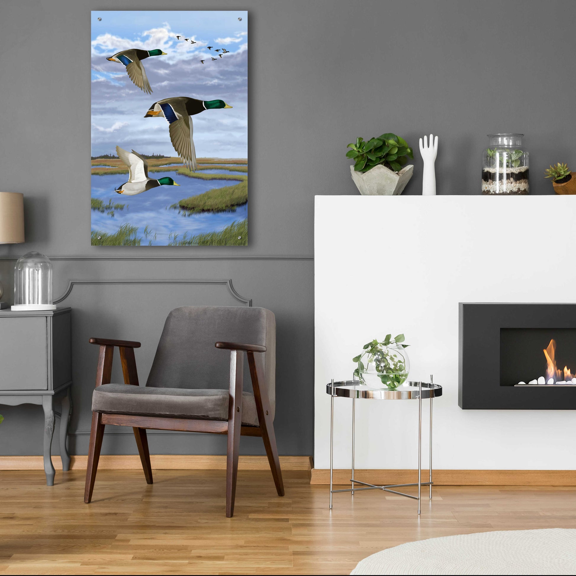 Epic Art 'Salt Marsh Mallards' by Chris Dobrowolski, Acrylic Glass Wall Art,24x36