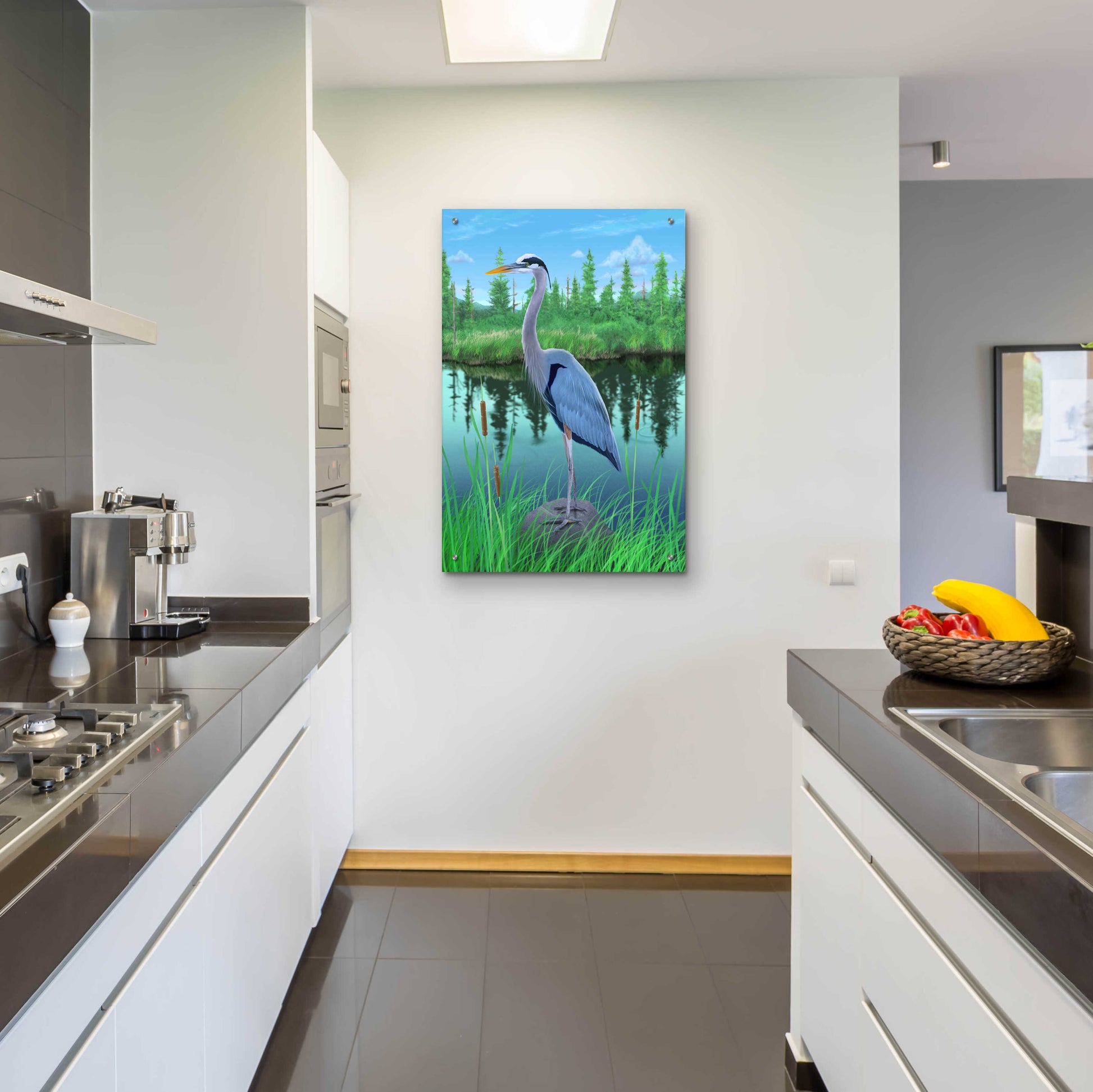 Epic Art 'Marsh Heron' by Chris Dobrowolski, Acrylic Glass Wall Art,24x36