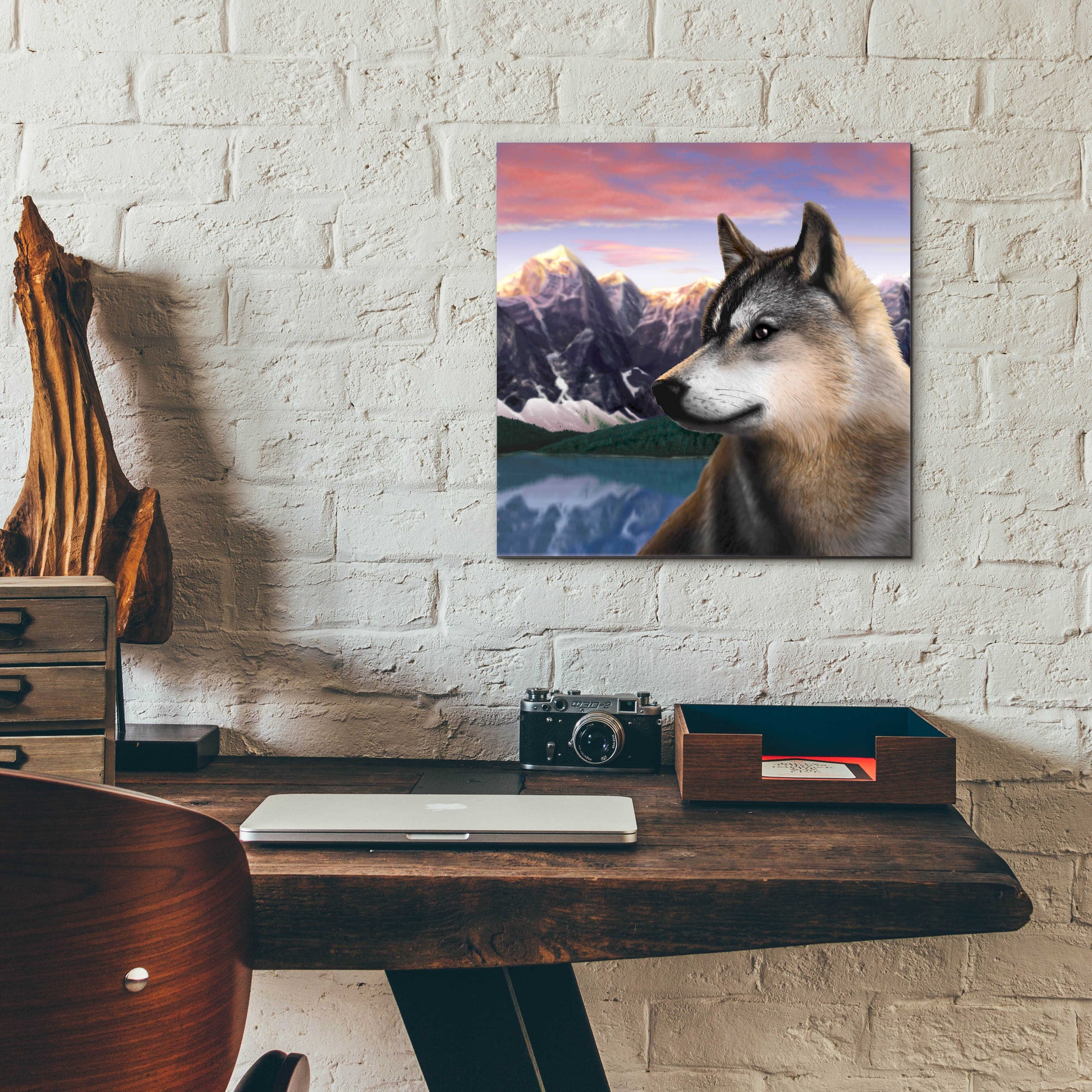 Epic Art 'Rockies Wolf' by Chris Dobrowolski, Acrylic Glass Wall Art,12x12