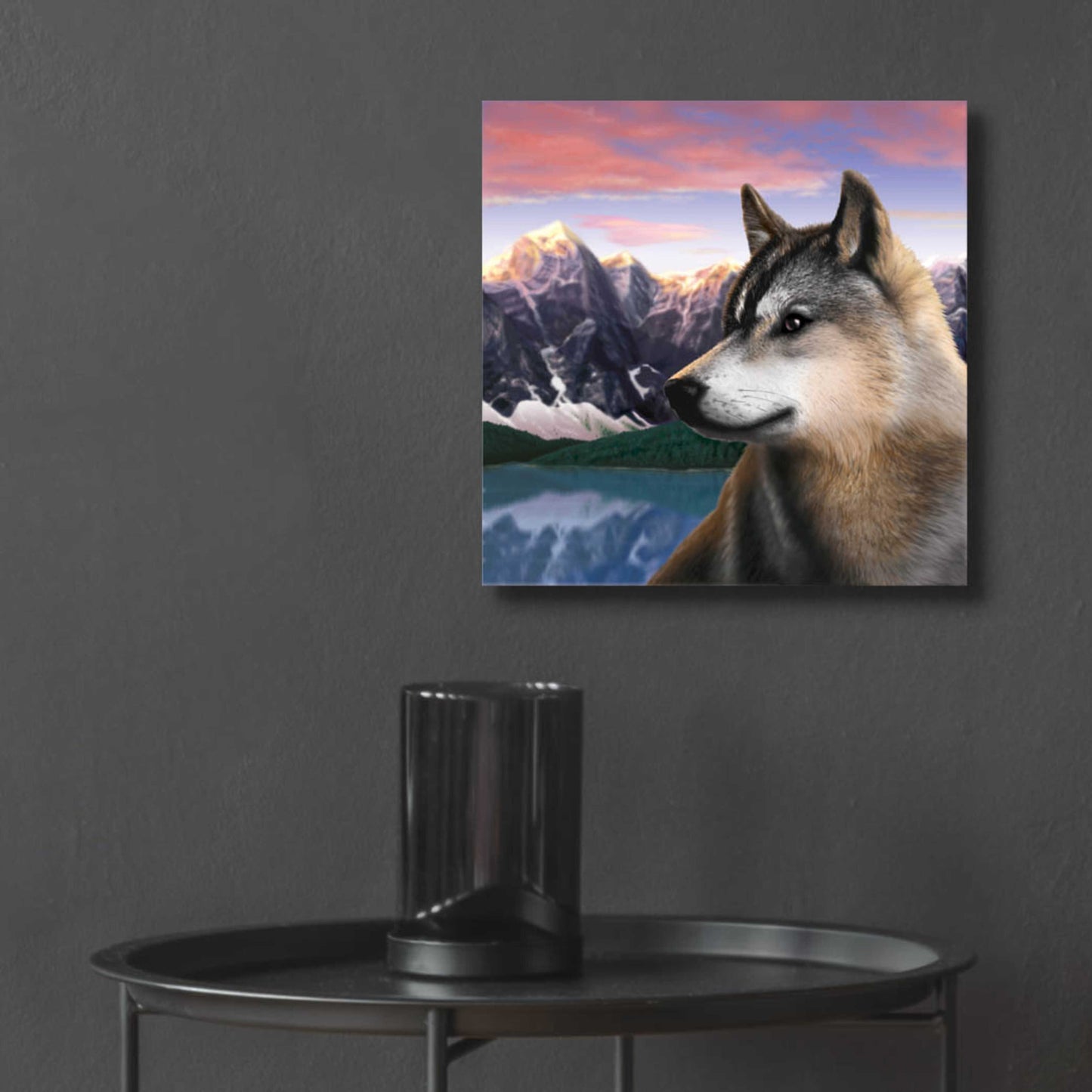 Epic Art 'Rockies Wolf' by Chris Dobrowolski, Acrylic Glass Wall Art,12x12