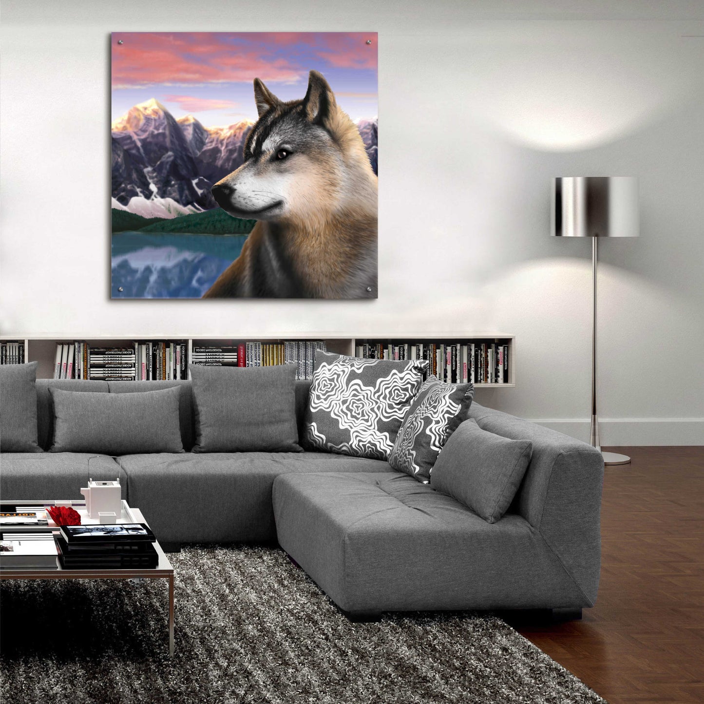 Epic Art 'Rockies Wolf' by Chris Dobrowolski, Acrylic Glass Wall Art,36x36