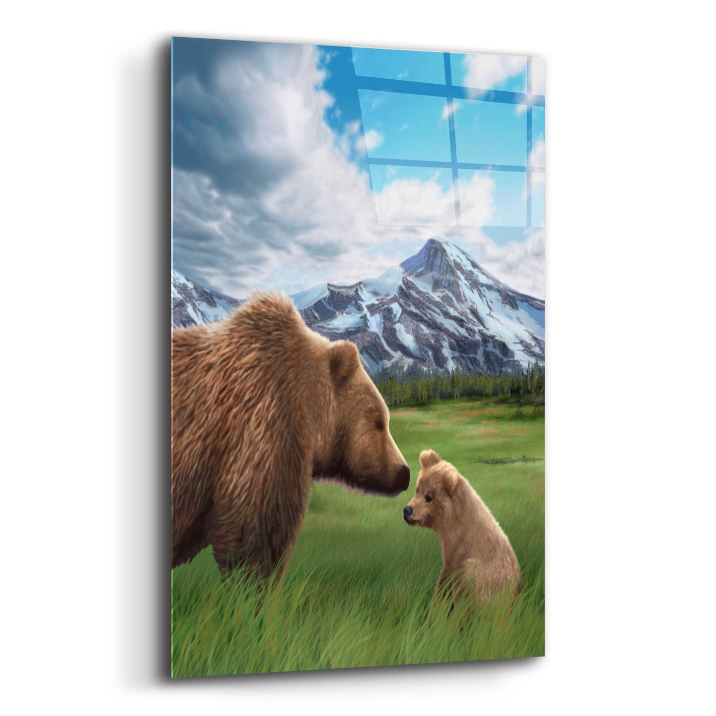 Epic Art 'Mother and Cub' by Chris Dobrowolski, Acrylic Glass Wall Art,12x16