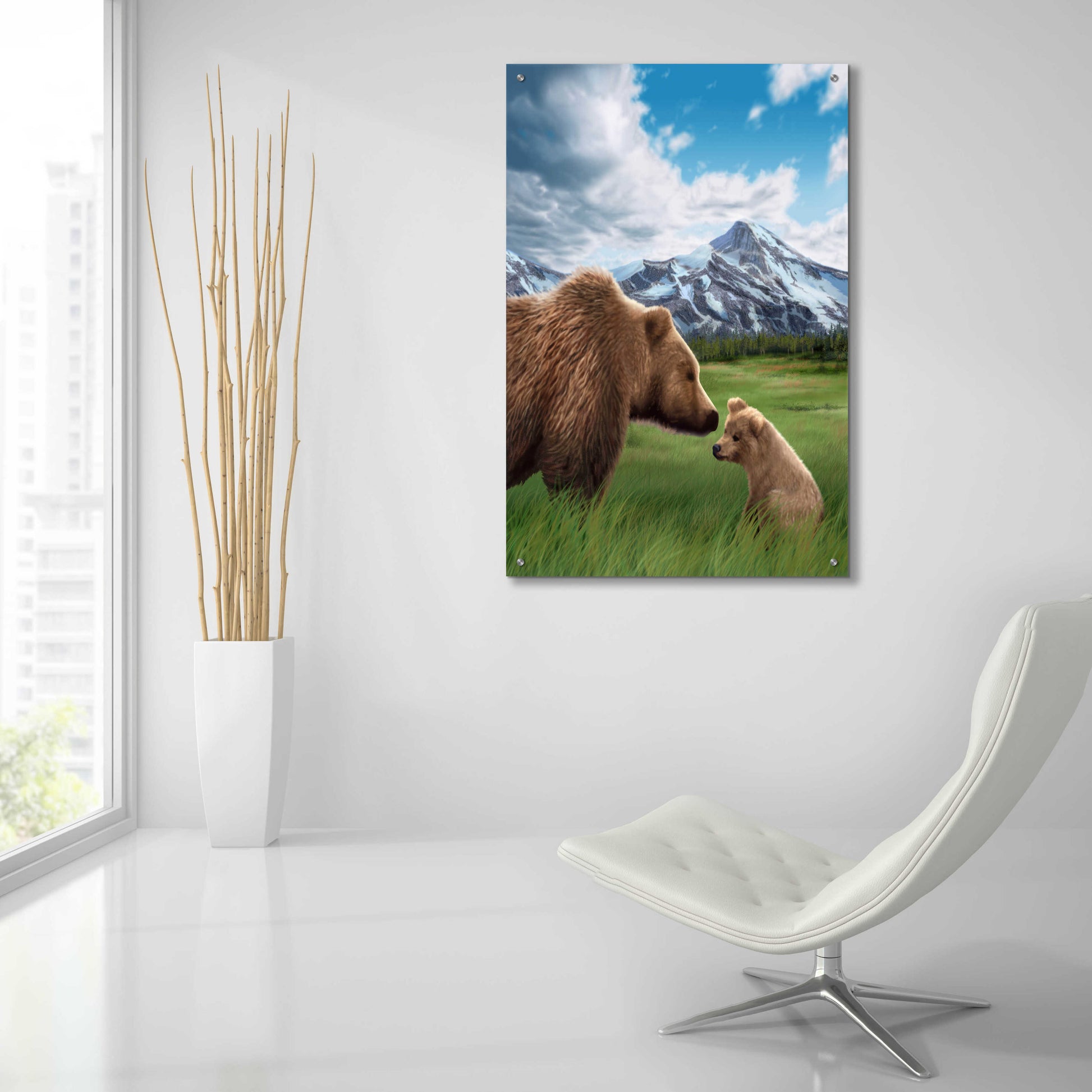 Epic Art 'Mother and Cub' by Chris Dobrowolski, Acrylic Glass Wall Art,24x36