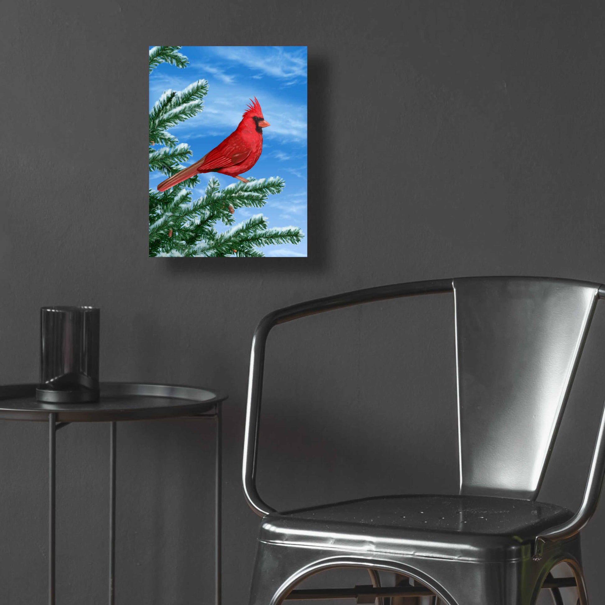 Epic Art 'Winter Cardinal' by Chris Dobrowolski, Acrylic Glass Wall Art,12x16