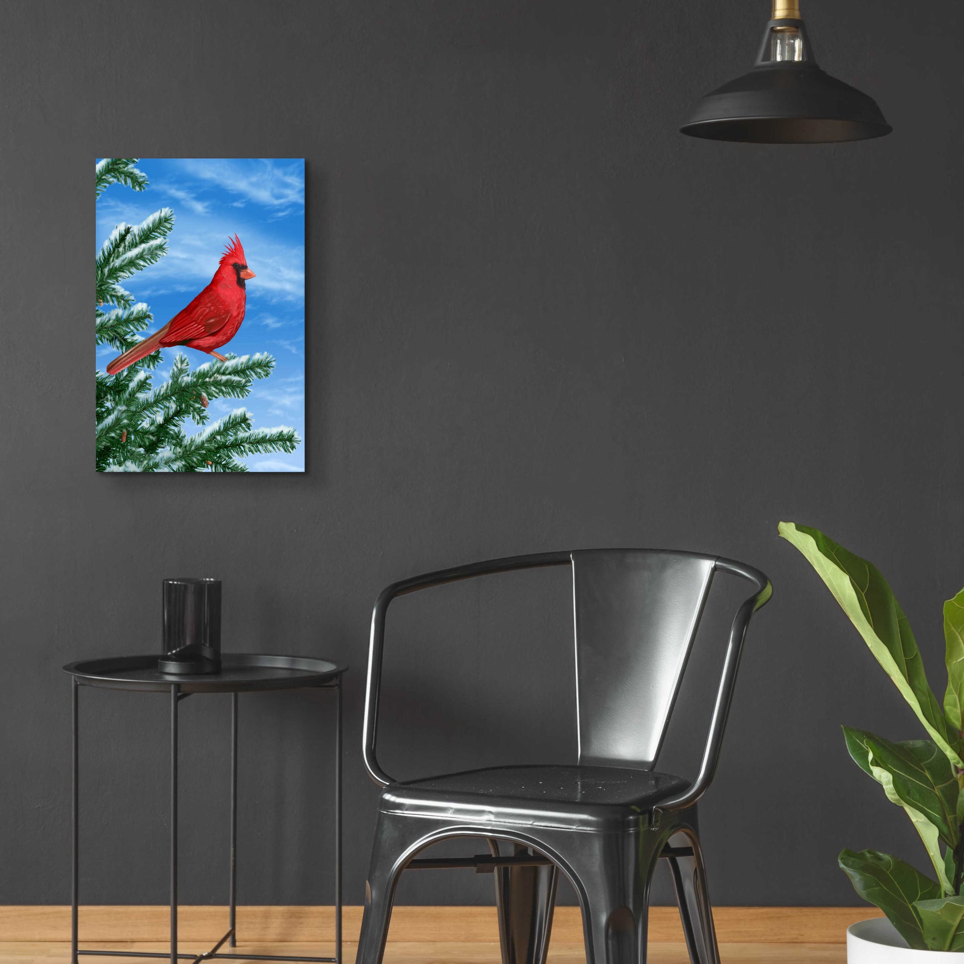 Epic Art 'Winter Cardinal' by Chris Dobrowolski, Acrylic Glass Wall Art,16x24