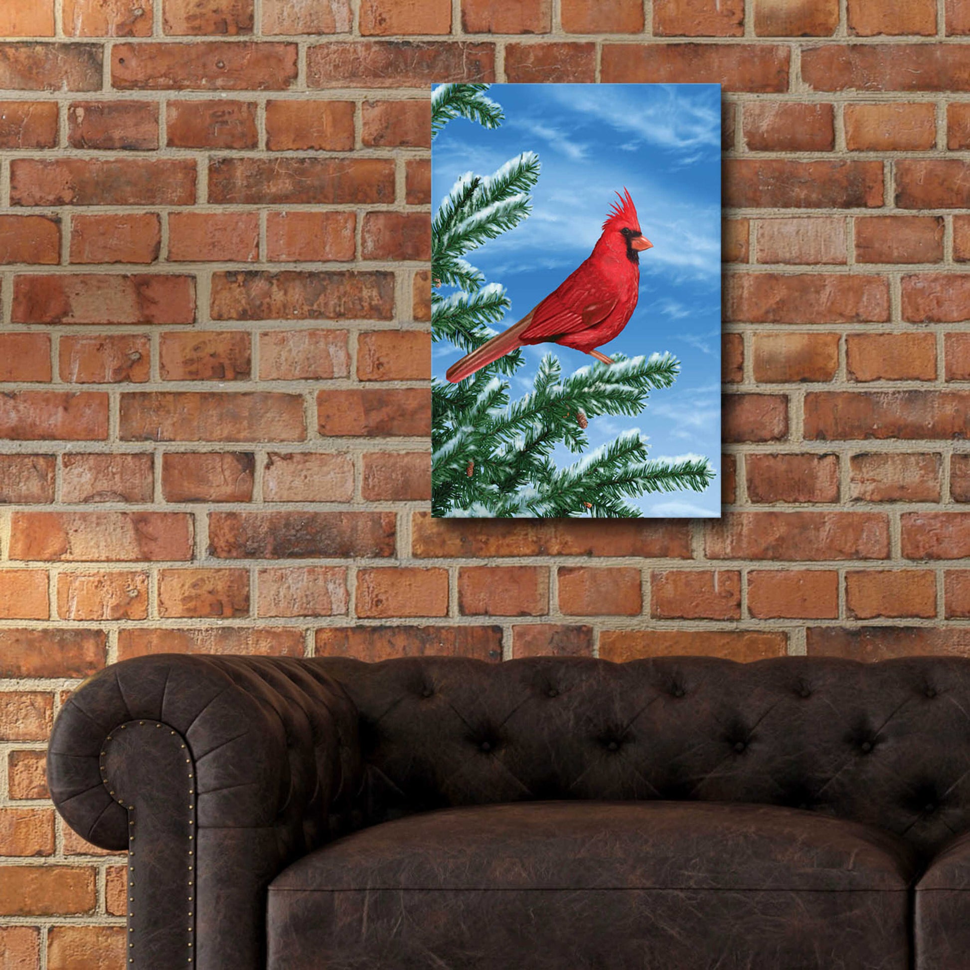 Epic Art 'Winter Cardinal' by Chris Dobrowolski, Acrylic Glass Wall Art,16x24