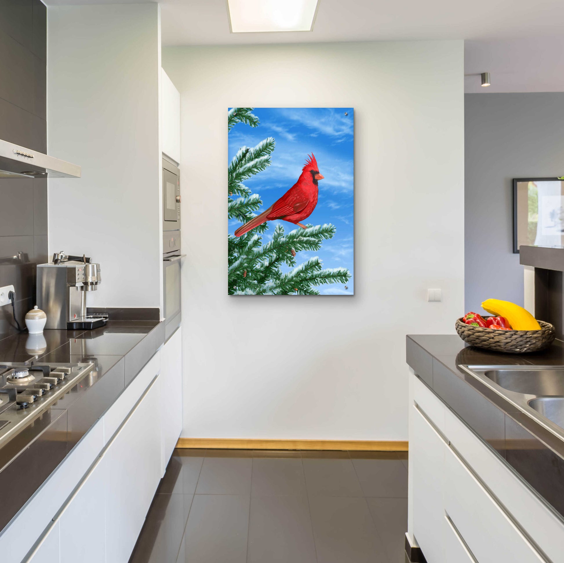 Epic Art 'Winter Cardinal' by Chris Dobrowolski, Acrylic Glass Wall Art,24x36