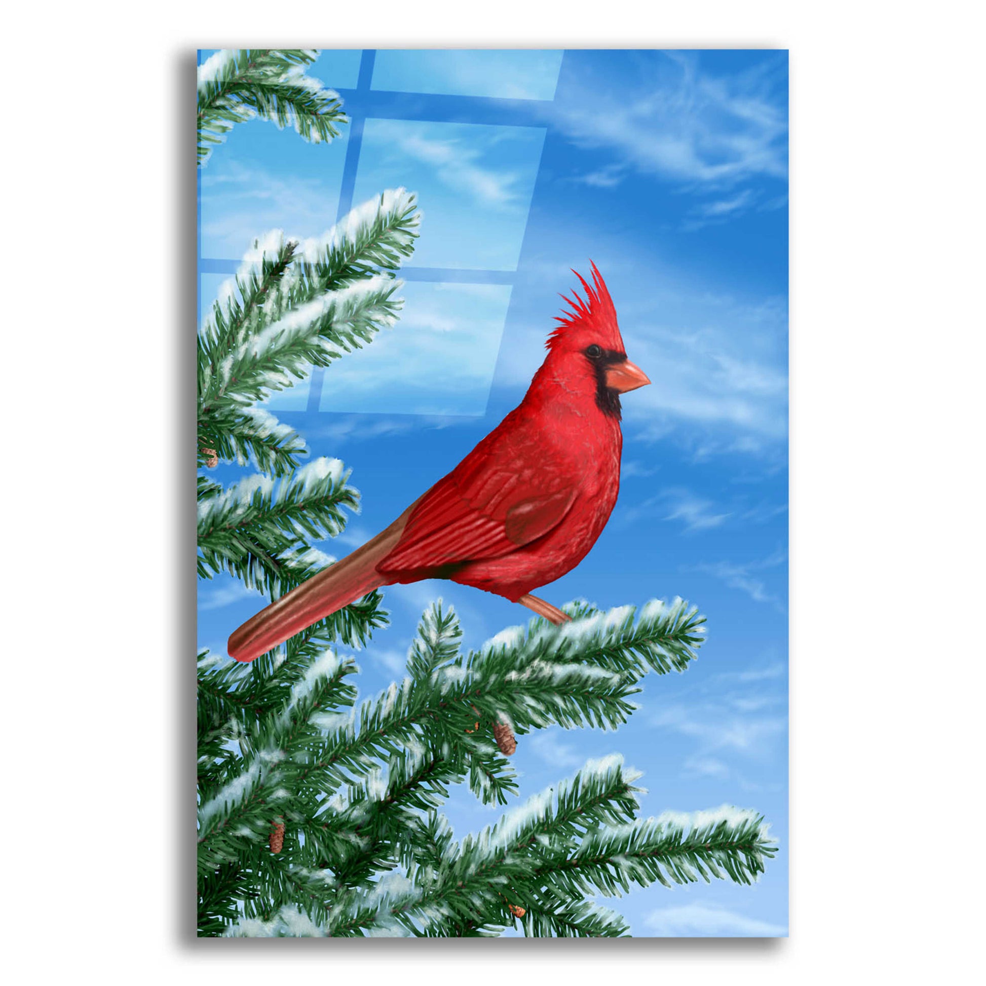 Epic Art 'Winter Cardinal' by Chris Dobrowolski, Acrylic Glass Wall Art