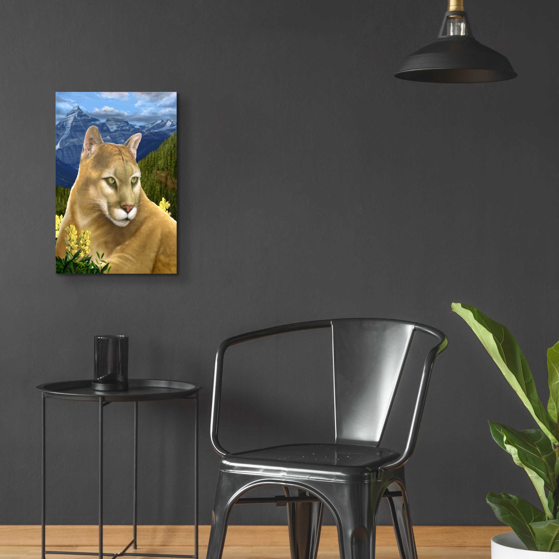 Epic Art 'Rockies Mountain Lion' by Chris Dobrowolski, Acrylic Glass Wall Art,16x24