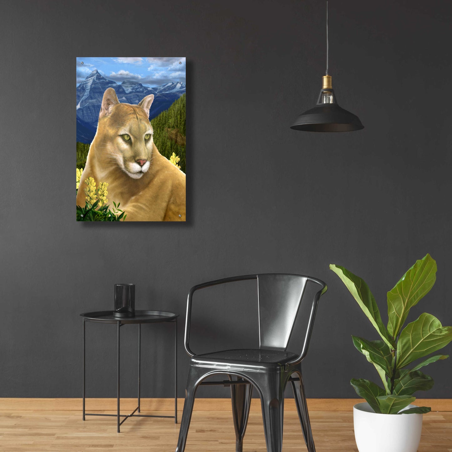 Epic Art 'Rockies Mountain Lion' by Chris Dobrowolski, Acrylic Glass Wall Art,24x36