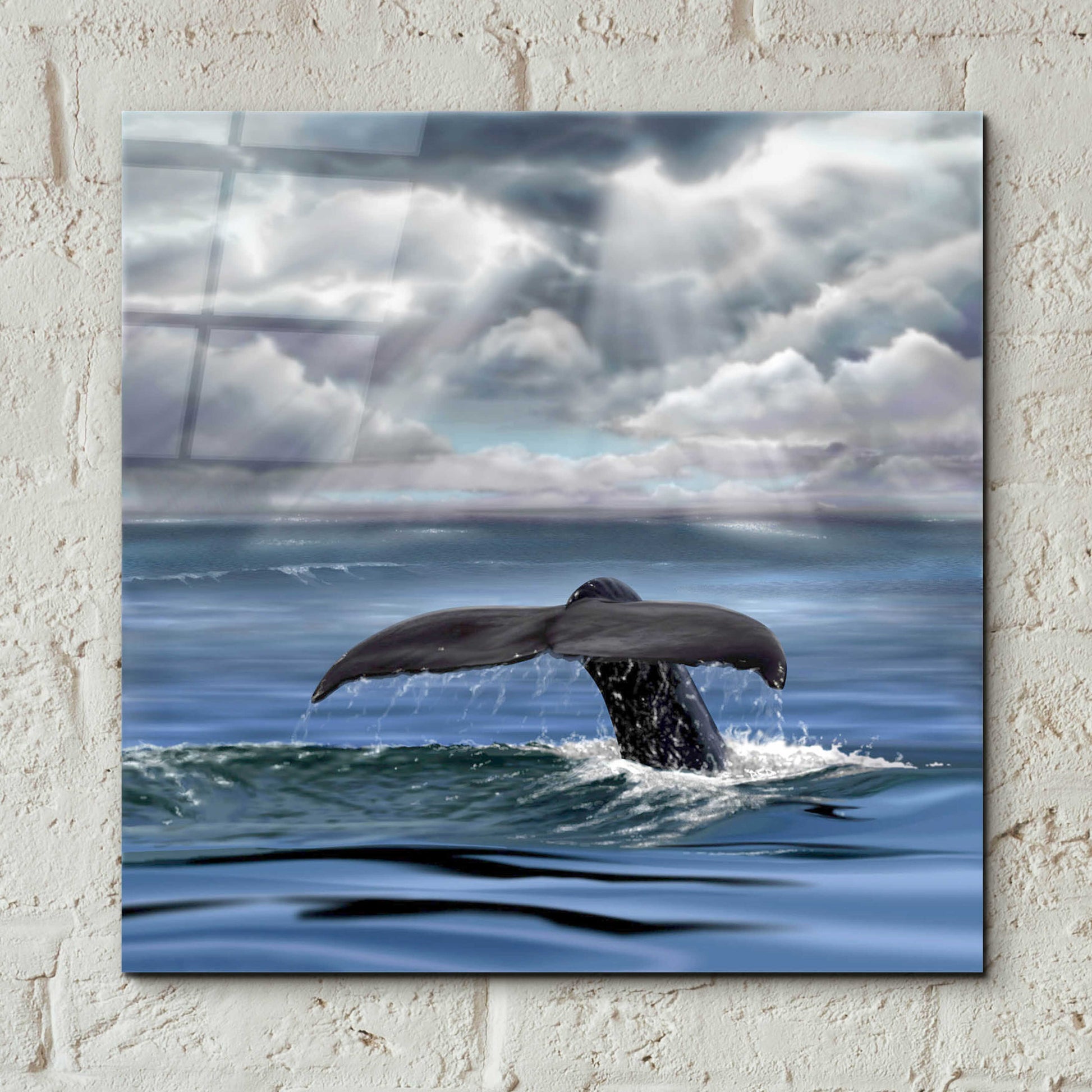 Epic Art 'Whale Fluke' by Chris Dobrowolski, Acrylic Glass Wall Art,12x12