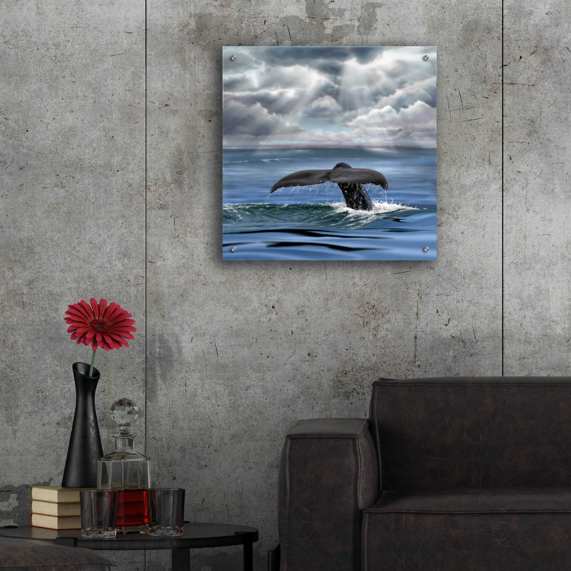 Epic Art 'Whale Fluke' by Chris Dobrowolski, Acrylic Glass Wall Art,24x24