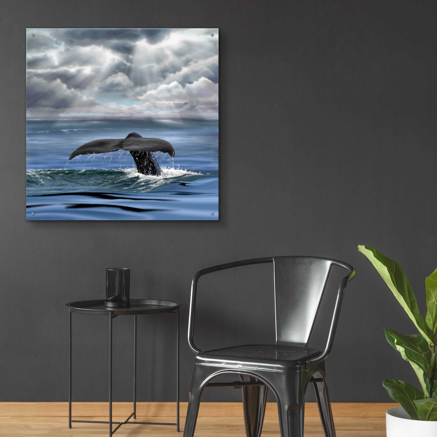 Epic Art 'Whale Fluke' by Chris Dobrowolski, Acrylic Glass Wall Art,36x36