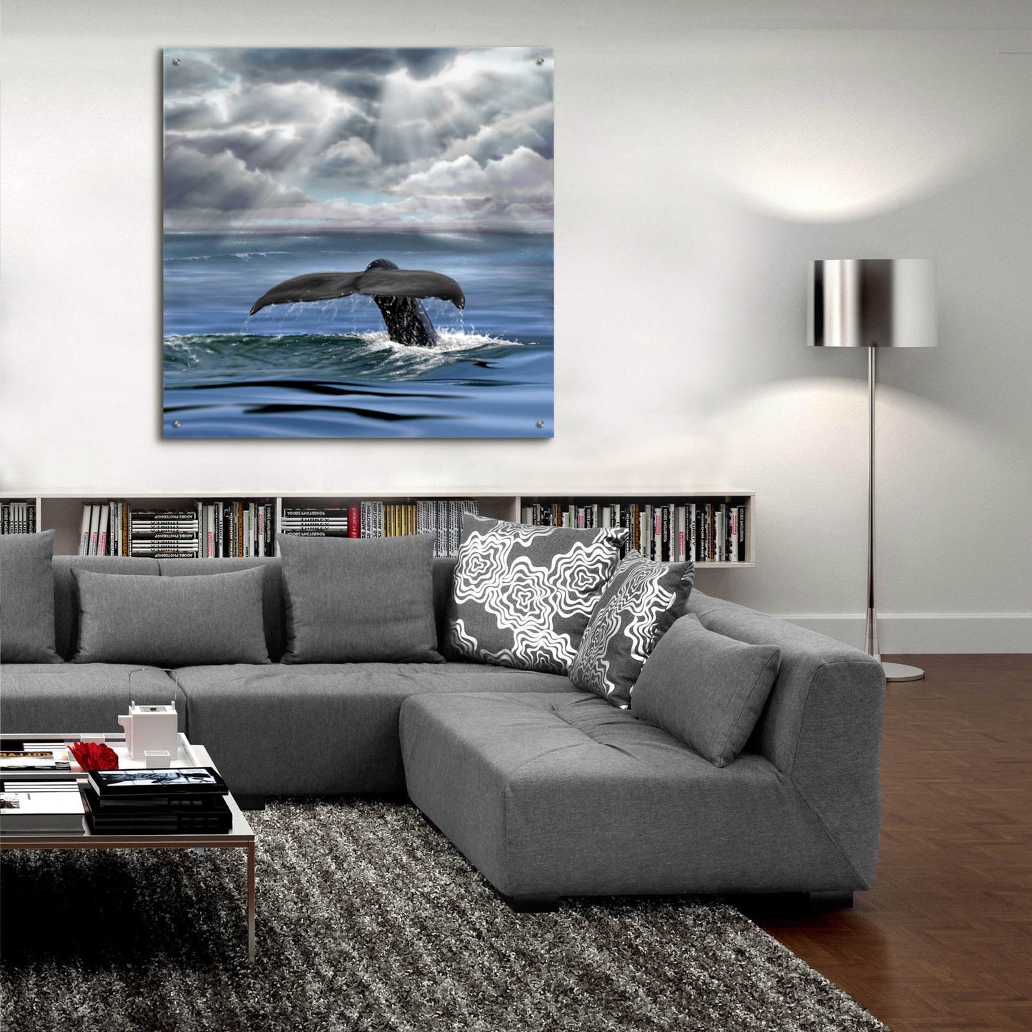 Epic Art 'Whale Fluke' by Chris Dobrowolski, Acrylic Glass Wall Art,36x36