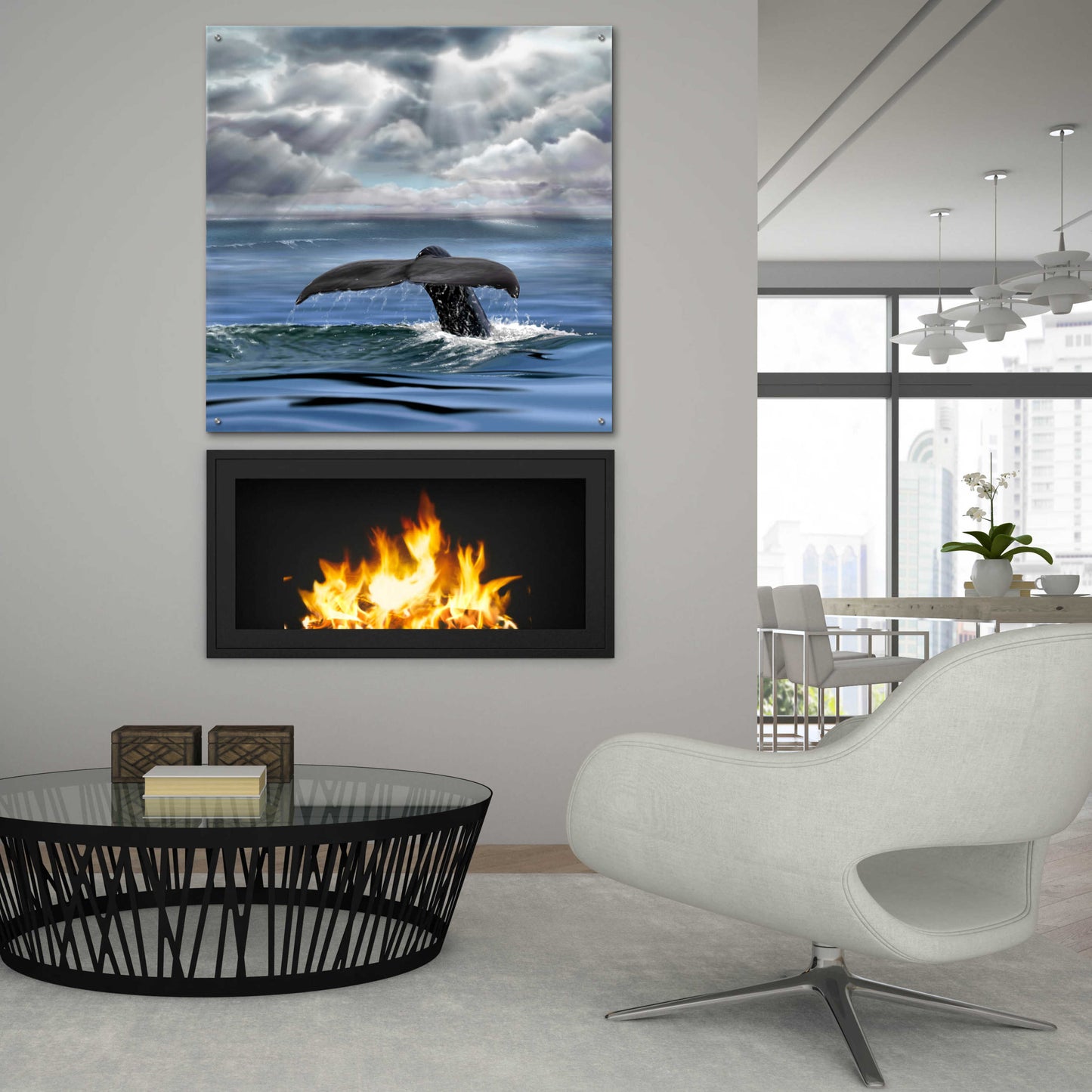 Epic Art 'Whale Fluke' by Chris Dobrowolski, Acrylic Glass Wall Art,36x36