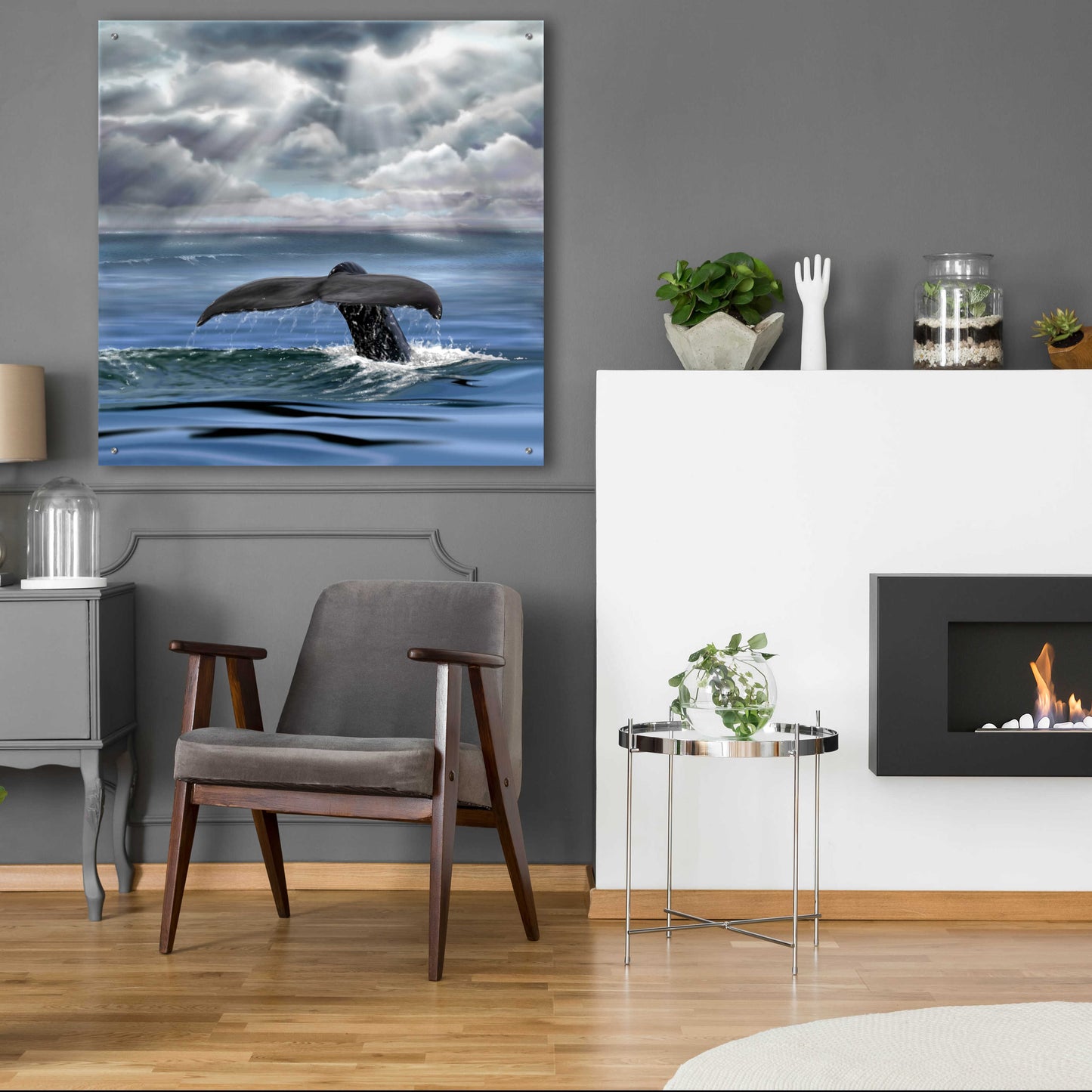 Epic Art 'Whale Fluke' by Chris Dobrowolski, Acrylic Glass Wall Art,36x36