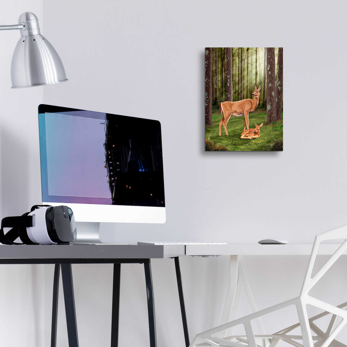 Epic Art 'Doe and Fawn' by Chris Dobrowolski, Acrylic Glass Wall Art,12x16