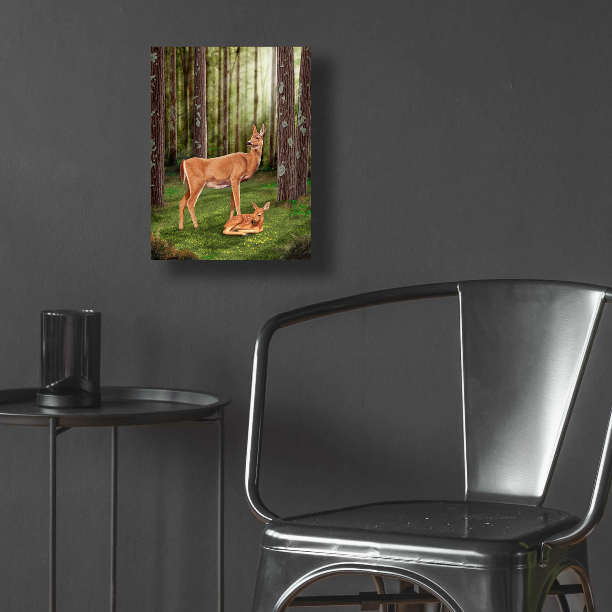 Epic Art 'Doe and Fawn' by Chris Dobrowolski, Acrylic Glass Wall Art,12x16