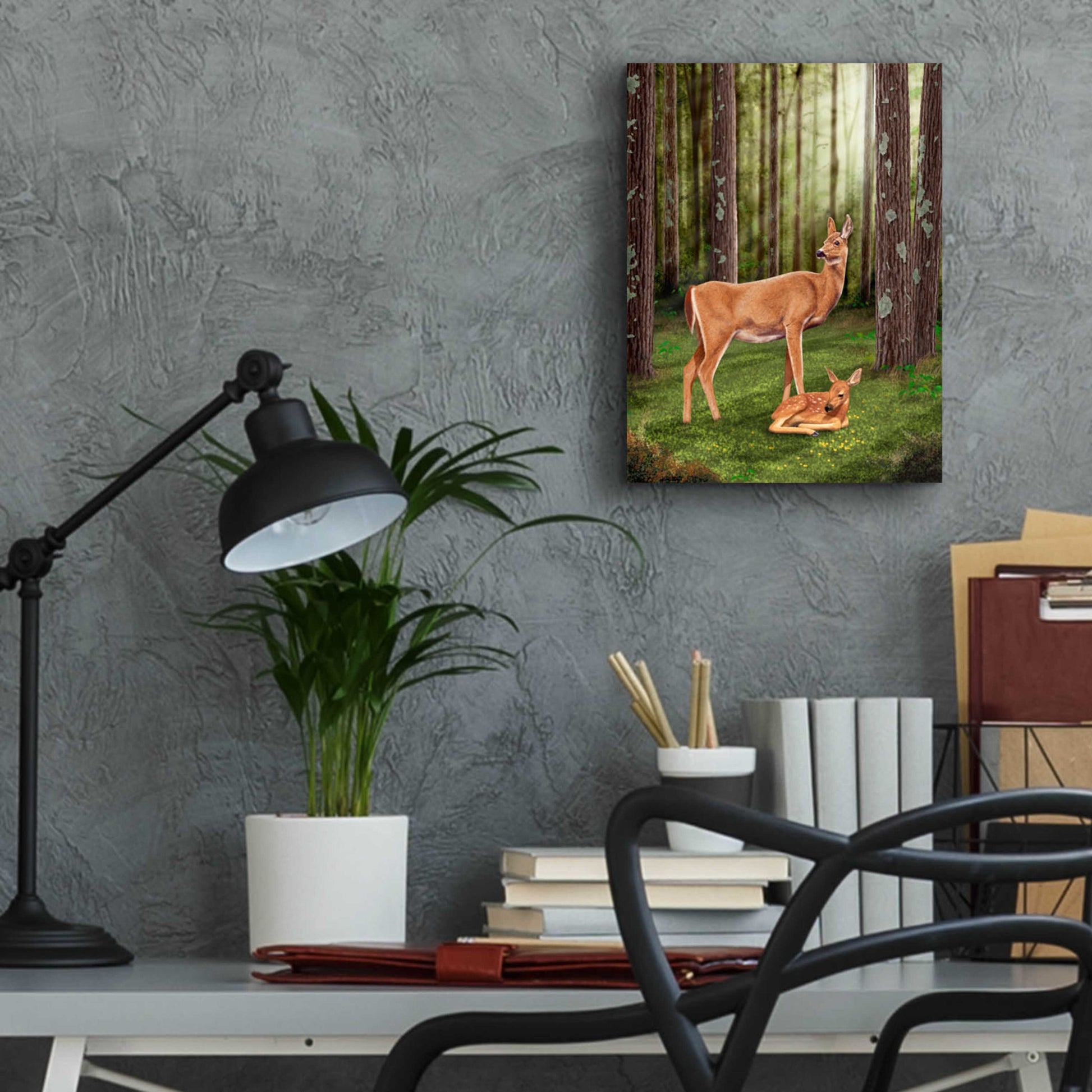 Epic Art 'Doe and Fawn' by Chris Dobrowolski, Acrylic Glass Wall Art,12x16