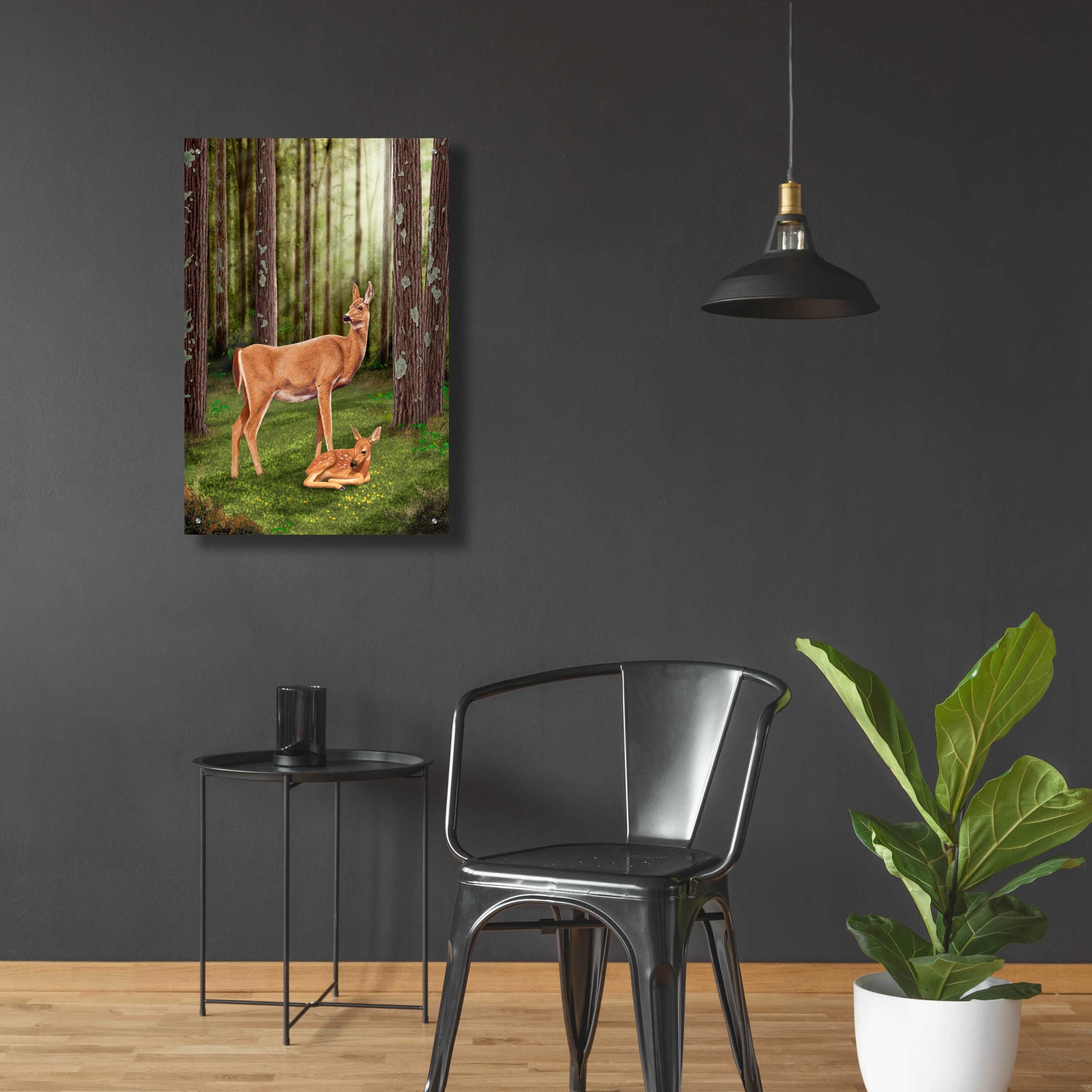 Epic Art 'Doe and Fawn' by Chris Dobrowolski, Acrylic Glass Wall Art,24x36