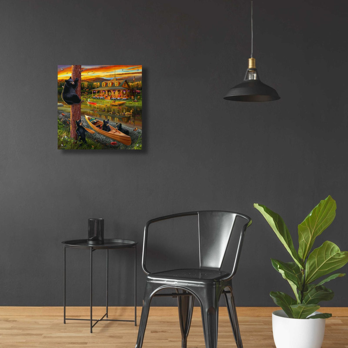 Bear Family Mischief by Chris Dobrowolski - 24x24 acrylic wall art in a room