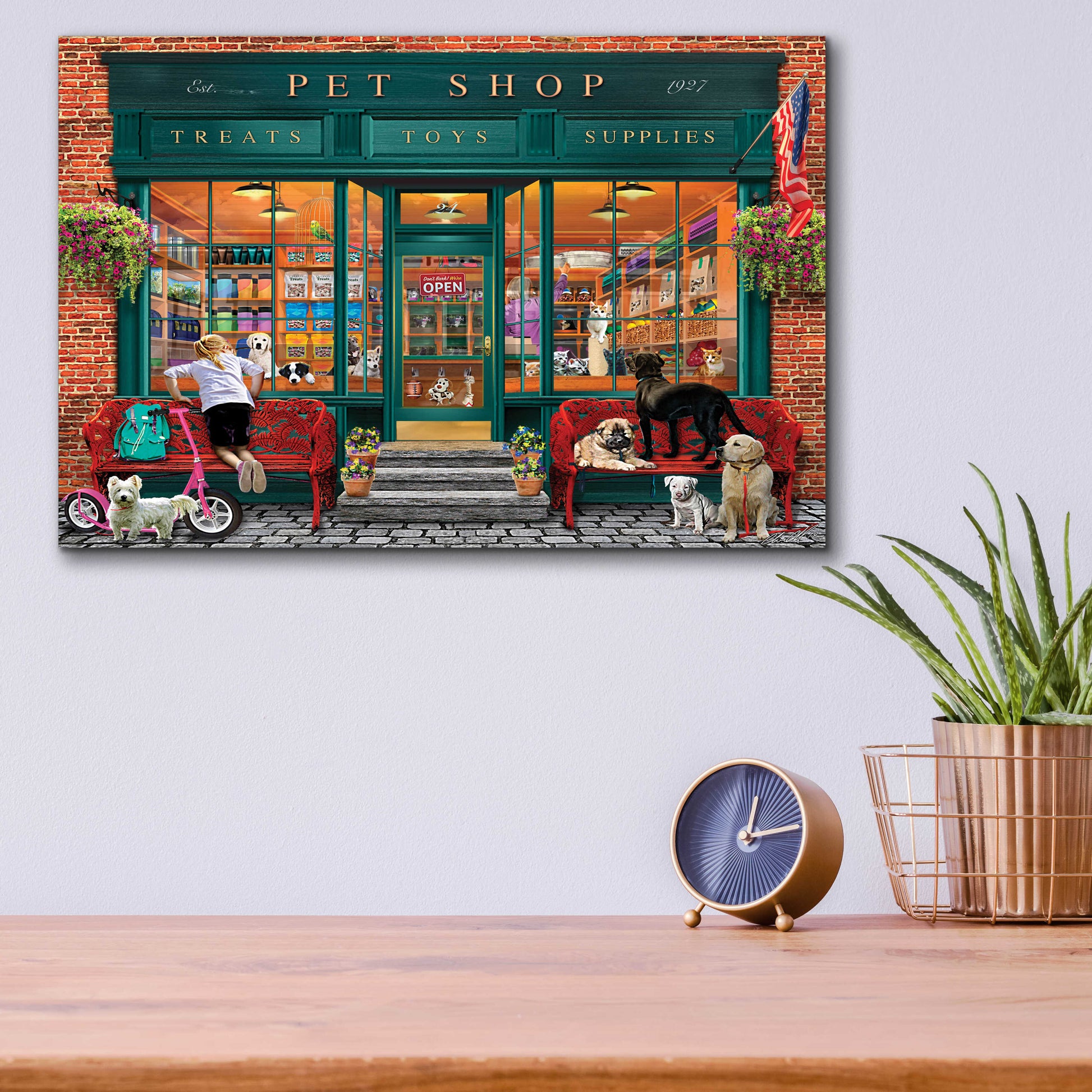 Epic Art 'Pet Shop' by Chris Dobrowolski, Acrylic Glass Wall Art,16x12