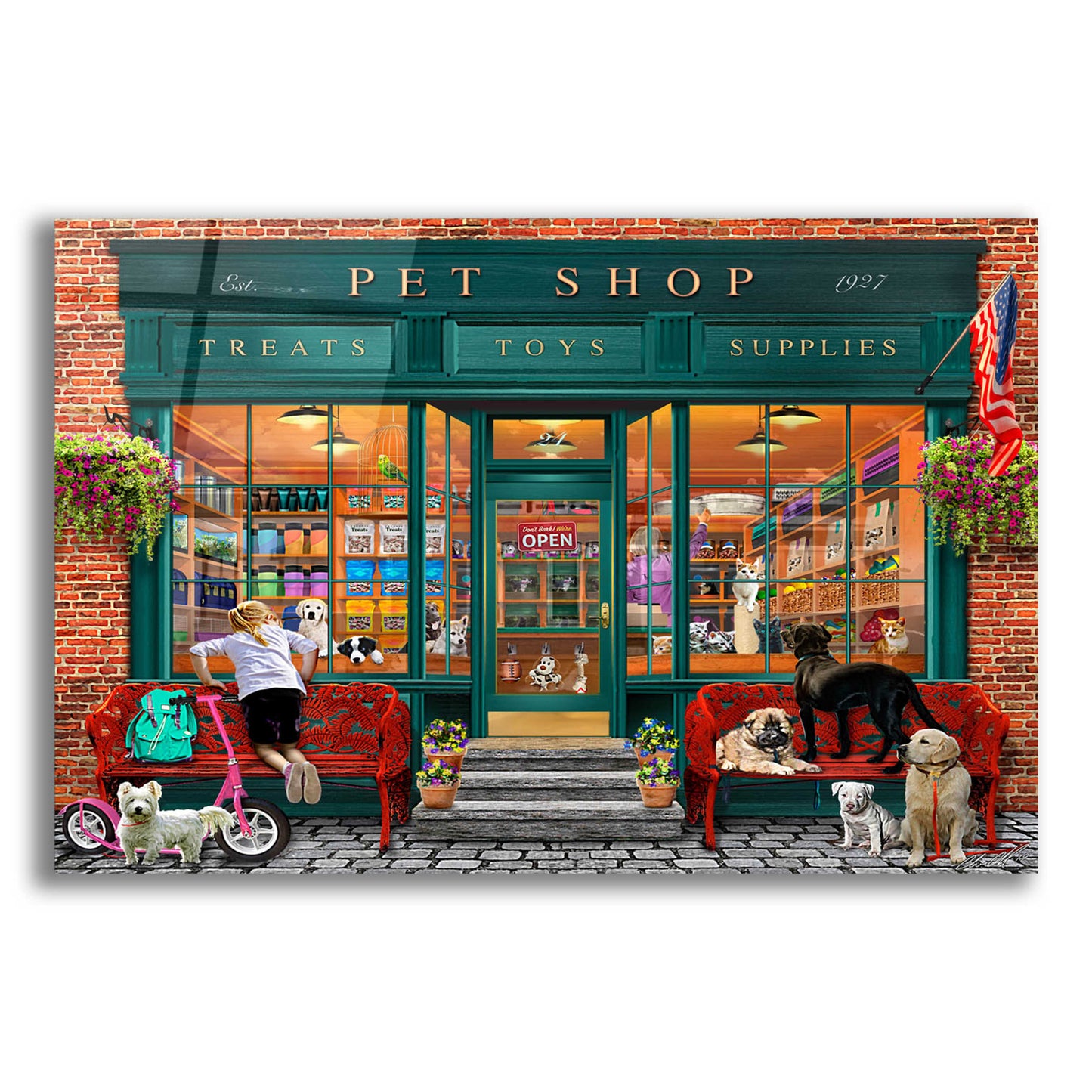 Epic Art 'Pet Shop' by Chris Dobrowolski, Acrylic Glass Wall Art,24x16