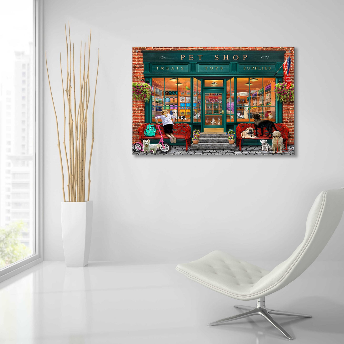 Epic Art 'Pet Shop' by Chris Dobrowolski, Acrylic Glass Wall Art,36x24