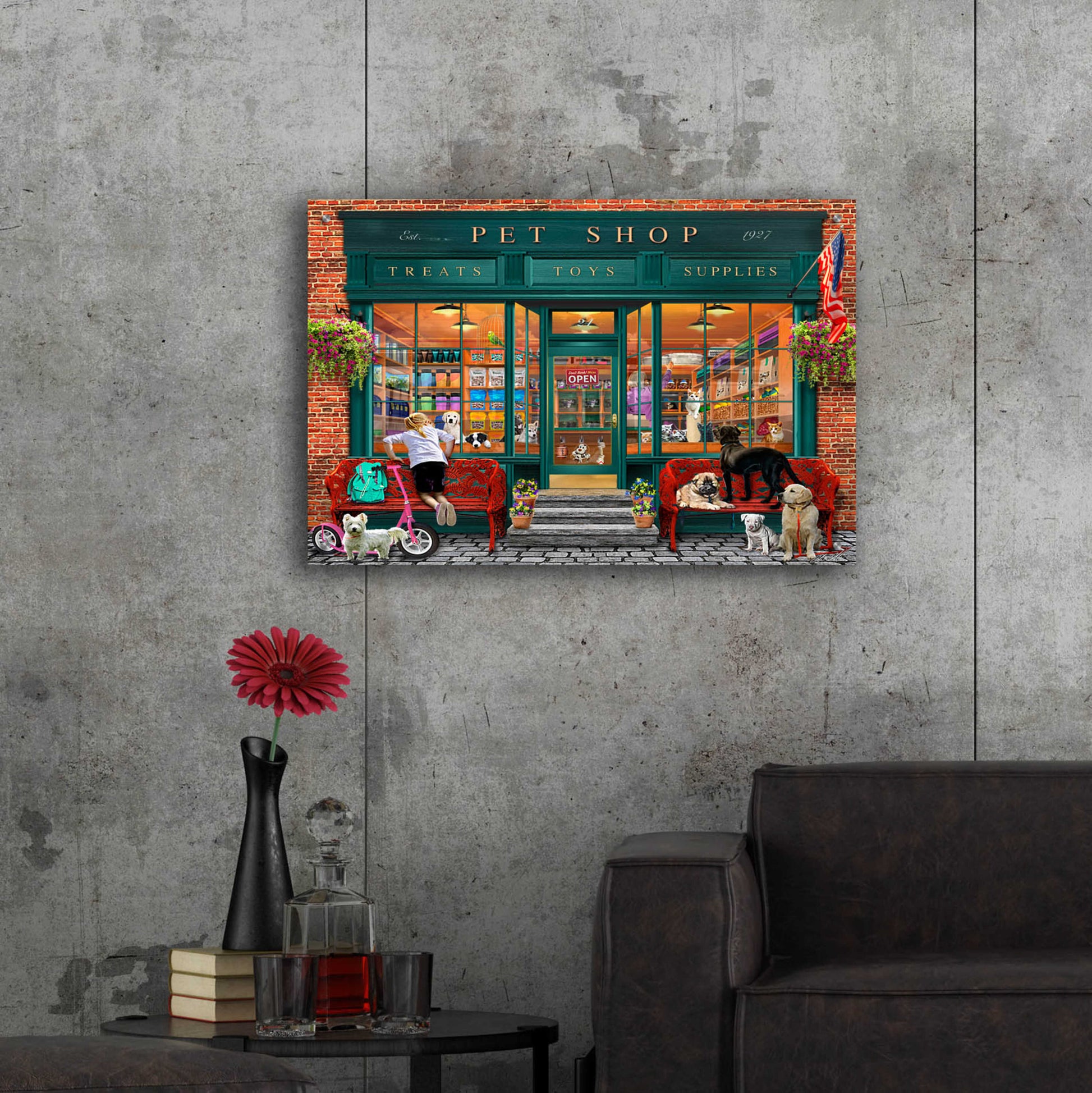 Epic Art 'Pet Shop' by Chris Dobrowolski, Acrylic Glass Wall Art,36x24