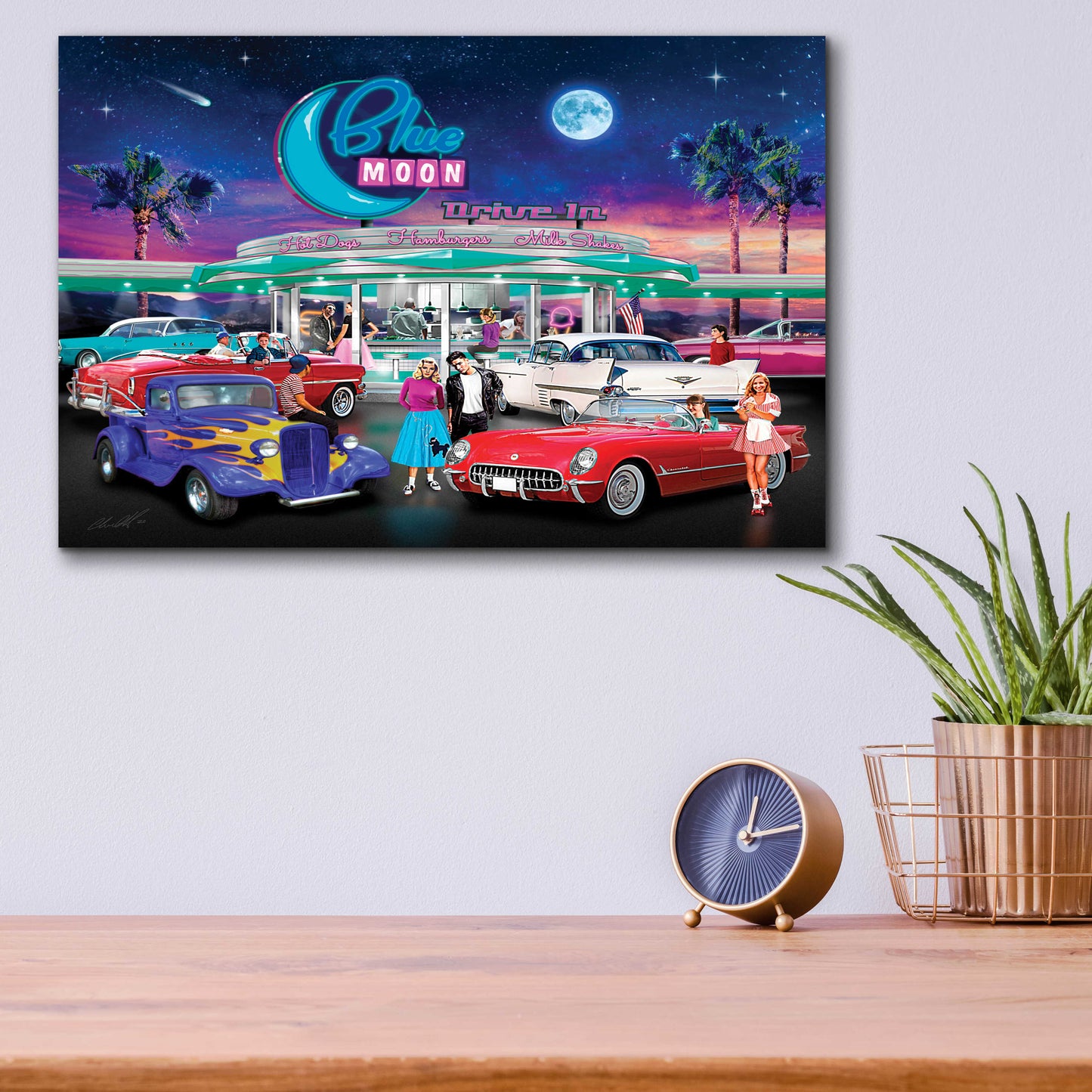 Epic Art 'Drive In' by Chris Dobrowolski, Acrylic Glass Wall Art,16x12