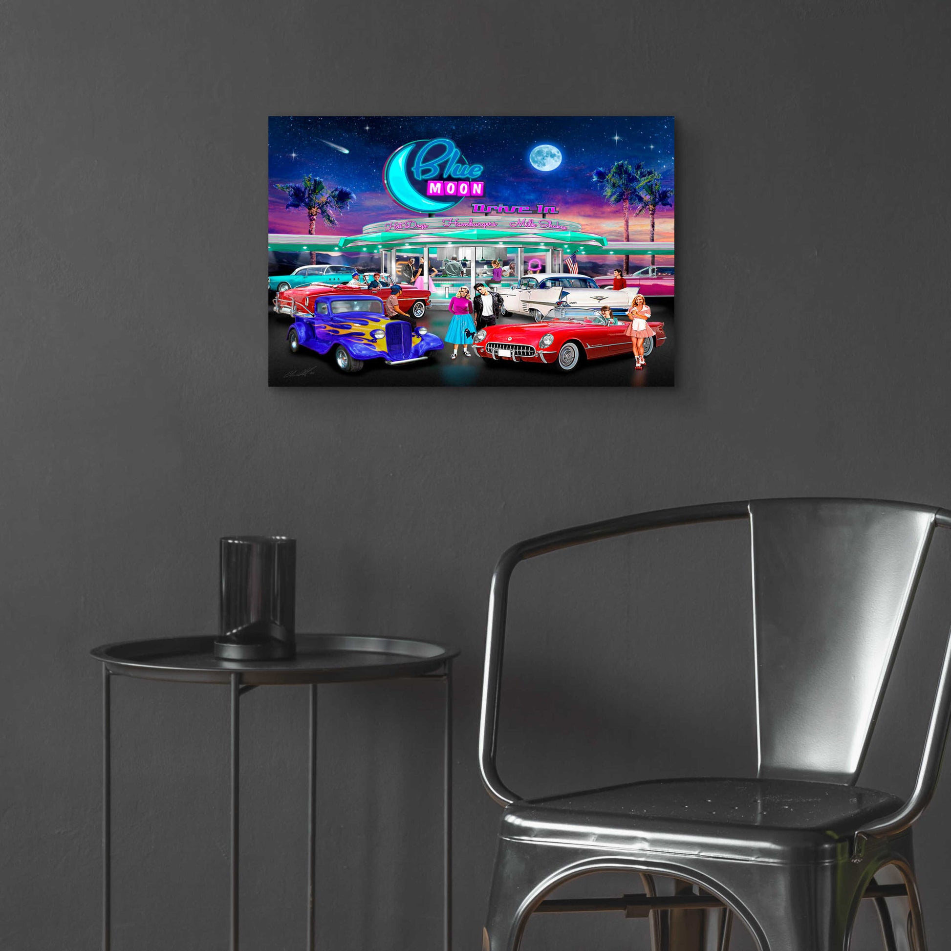 Epic Art 'Drive In' by Chris Dobrowolski, Acrylic Glass Wall Art,24x16