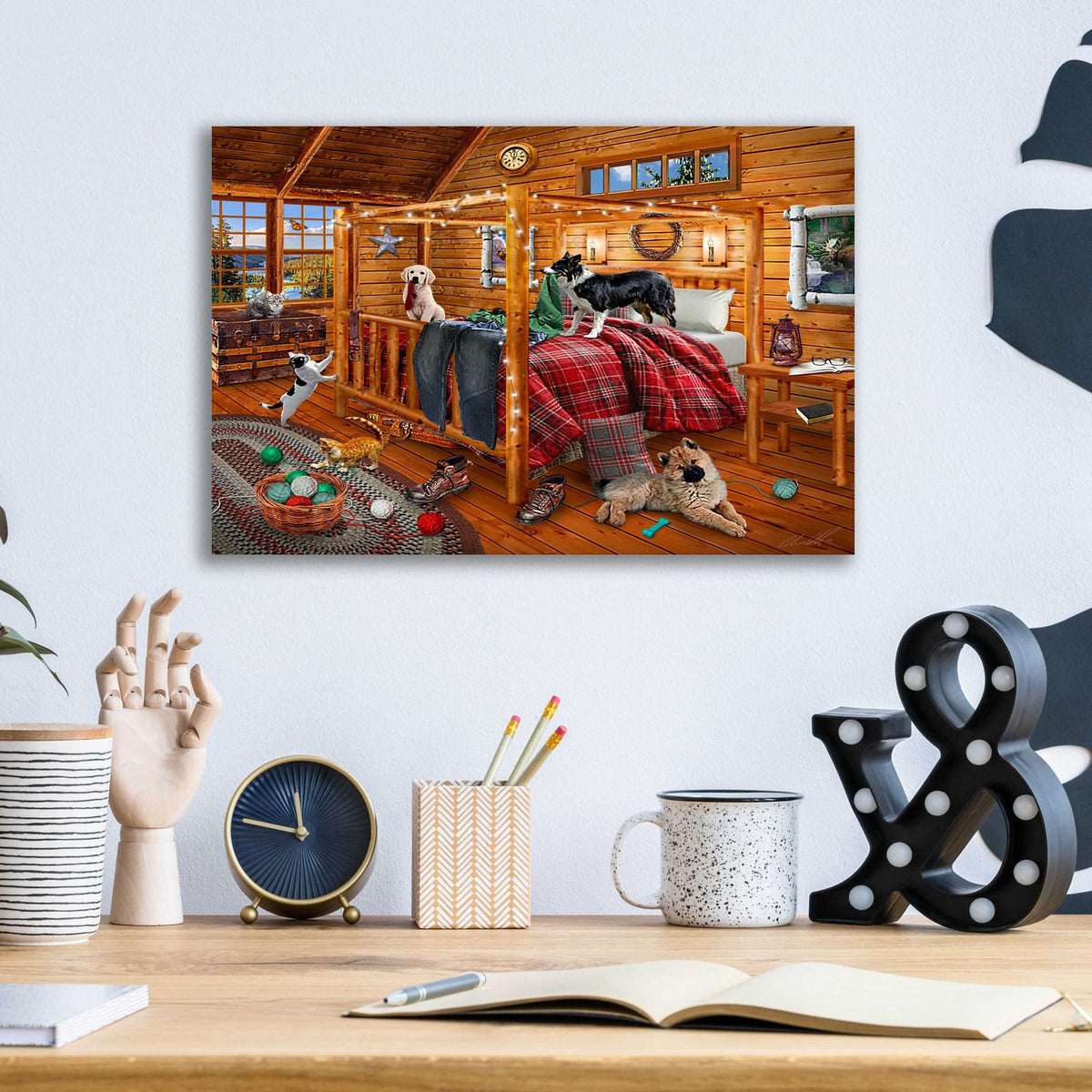 Cabin Mischief by Chris Dobrowolski - 16x12 acrylic wall art in a room
