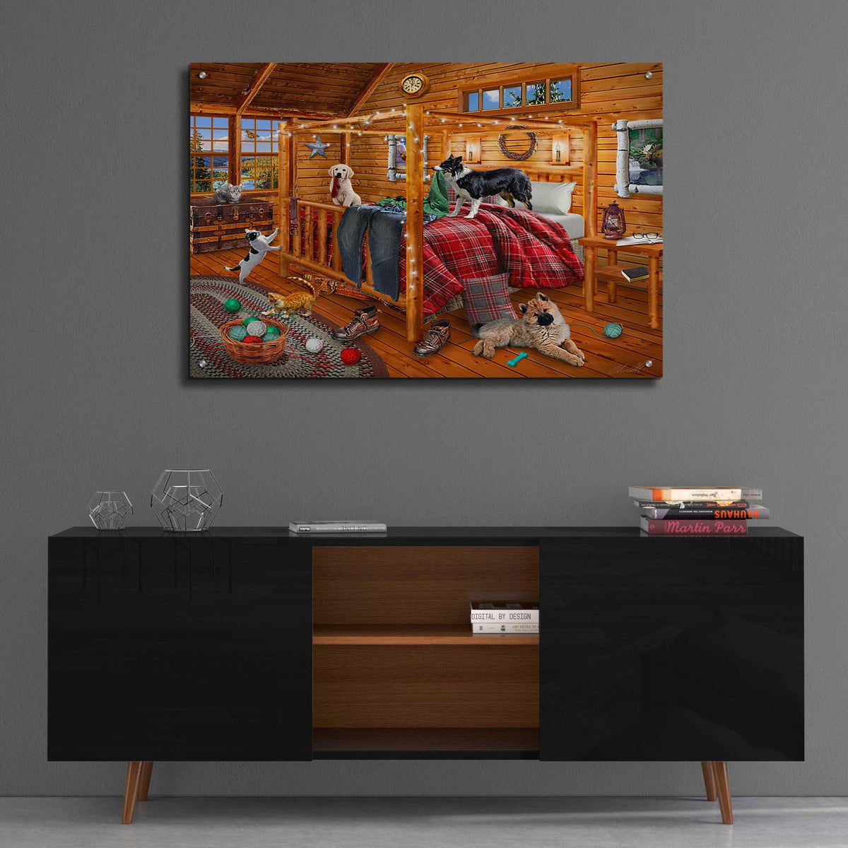 Cabin Mischief by Chris Dobrowolski - 36x24 acrylic wall art in a room