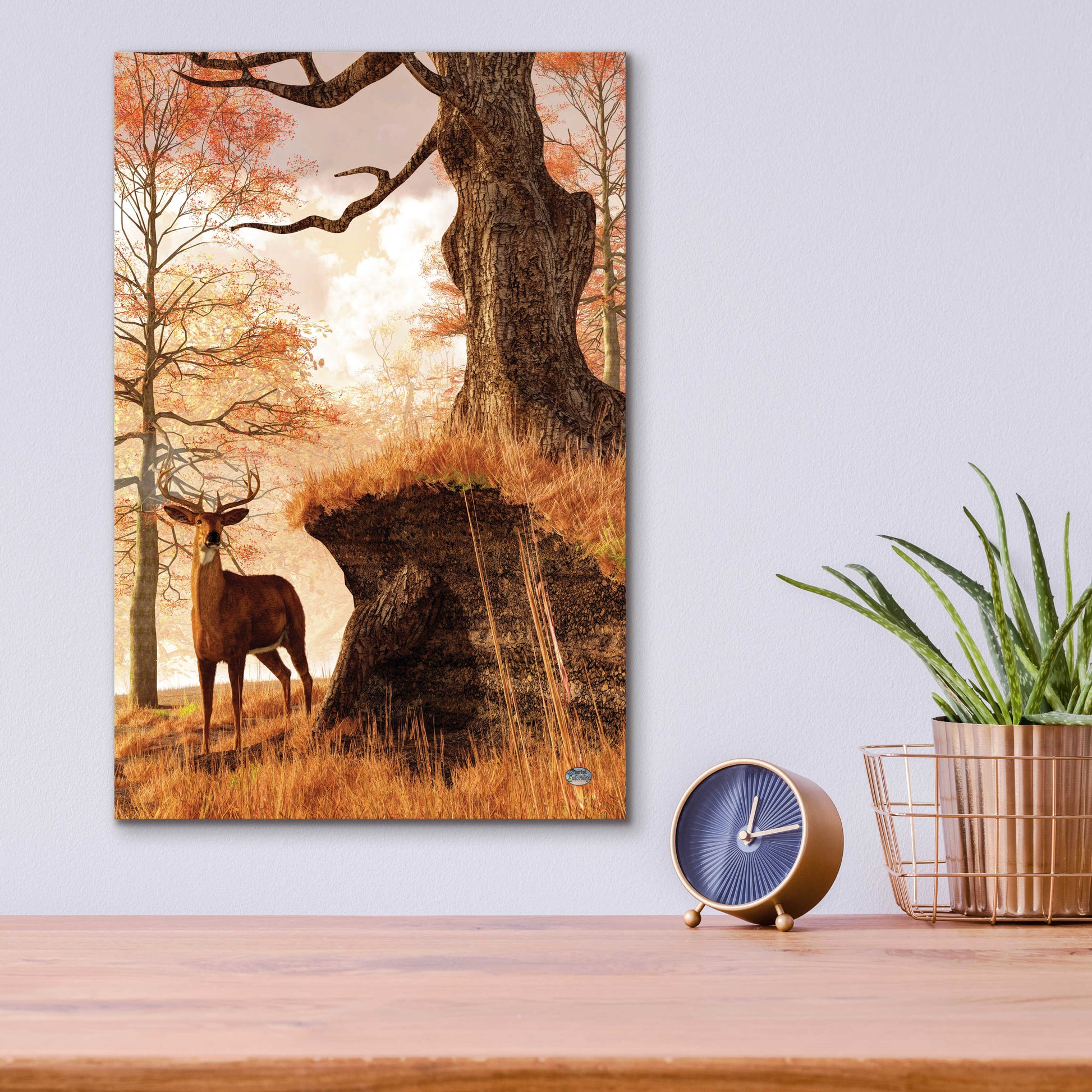 Epic Art 'Autumn Buck' by Daniel Eskridge, Acrylic Glass Wall Art,12x16